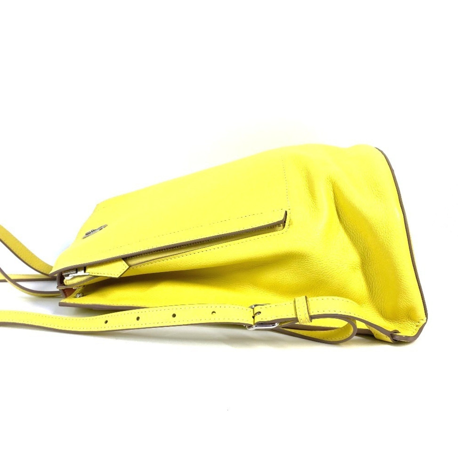 Hermes Backpack Leather Yellow