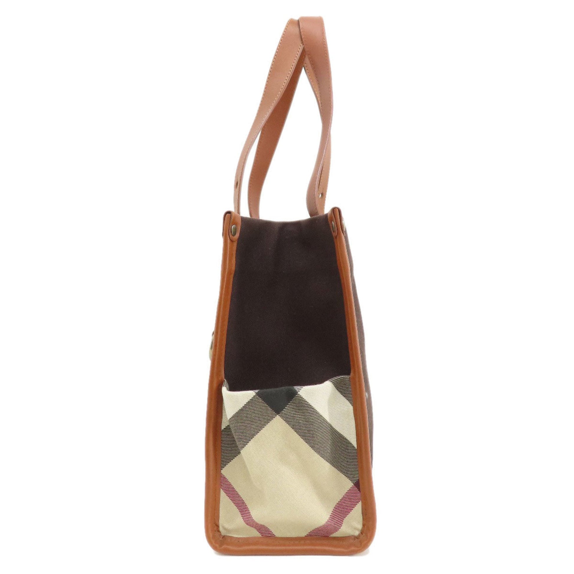 Burberry Dark Tote Bag Canvas Brown