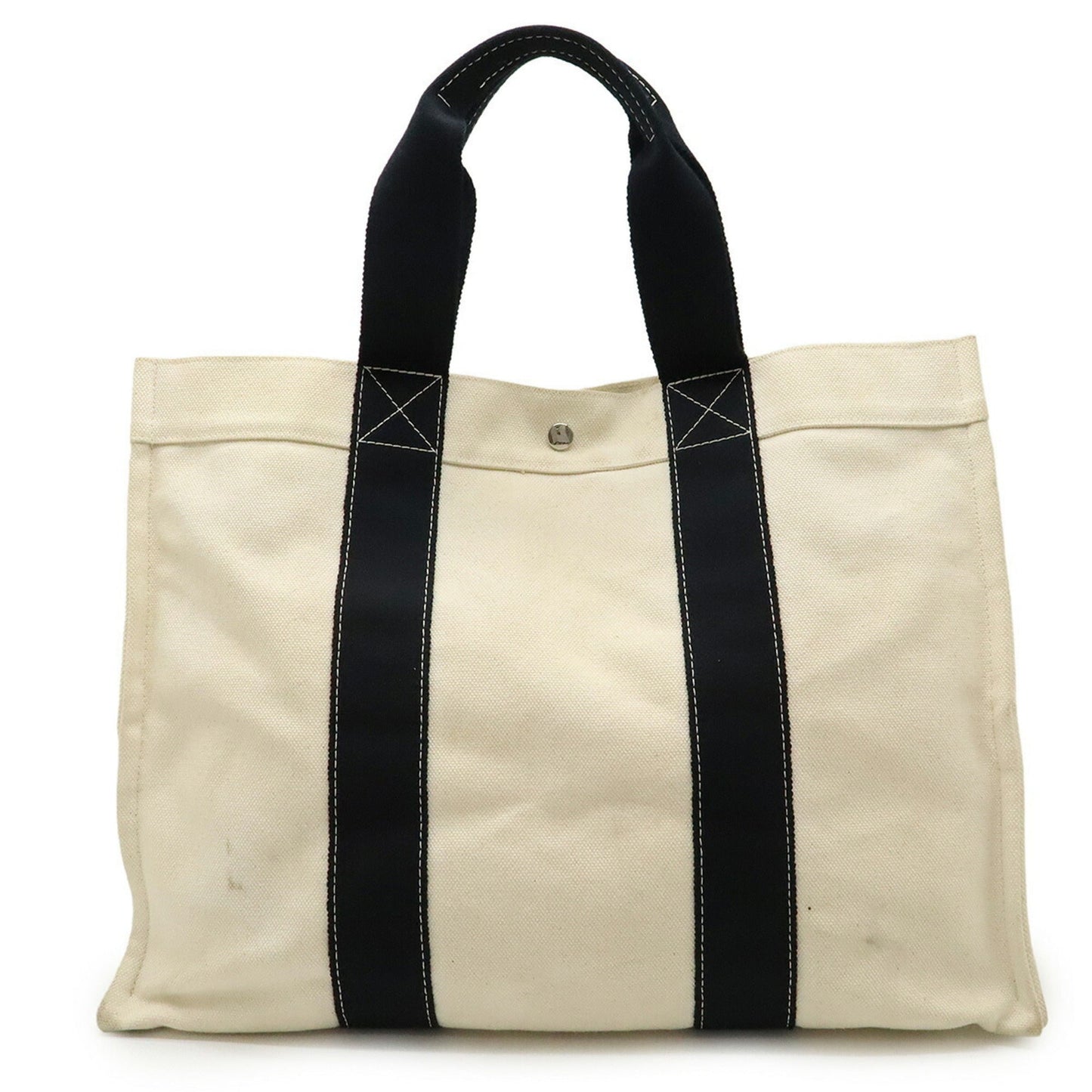 Hermes Bora Bora Natural Yellow Tote Bag Canvas Black