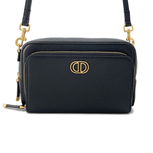 Dior Handbag Christian Shoulder Bag 26 Leather Black