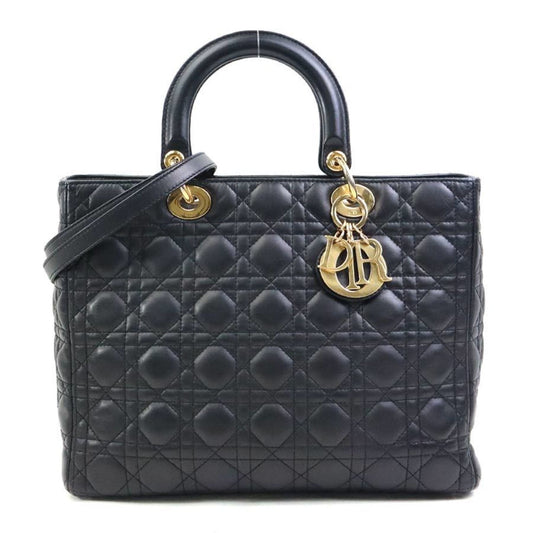 Dior Handbag Christian Shoulder Bag 53 Leather Black