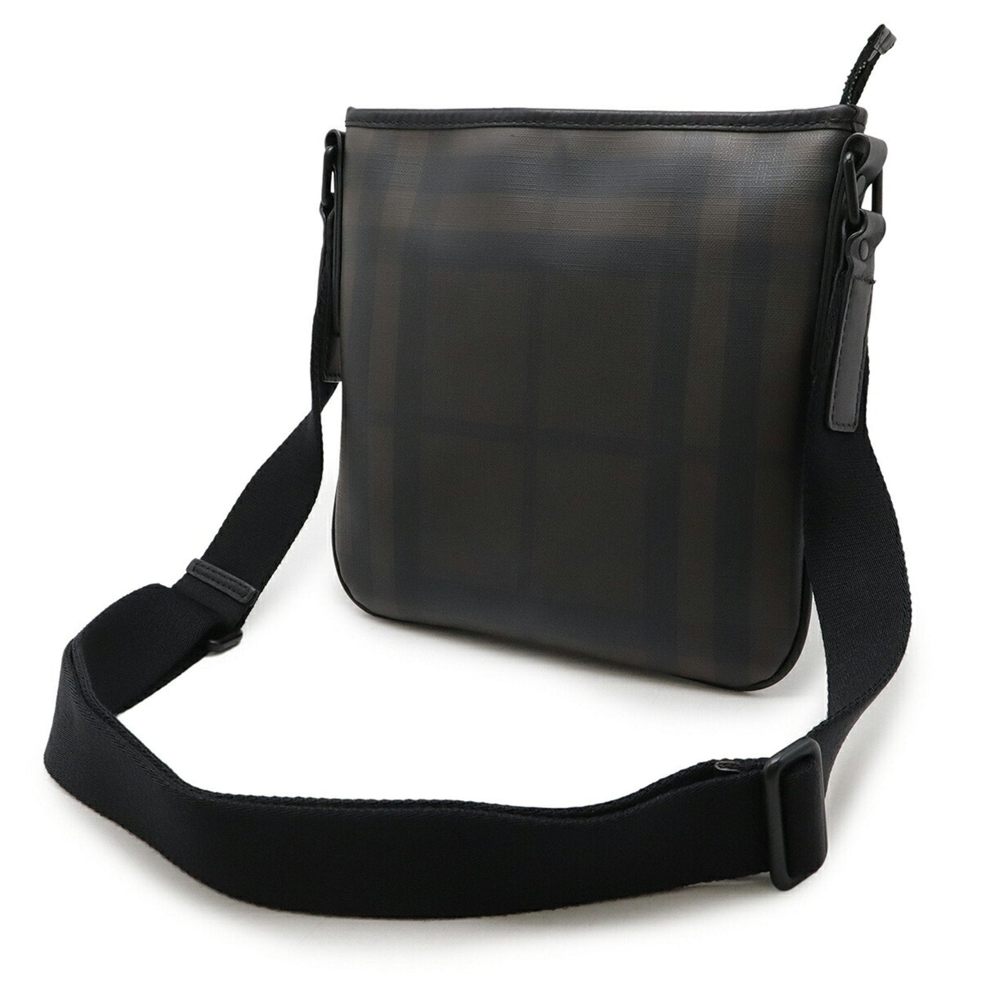 Burberry Khaki Pvc Shoulder Bag Black Brown