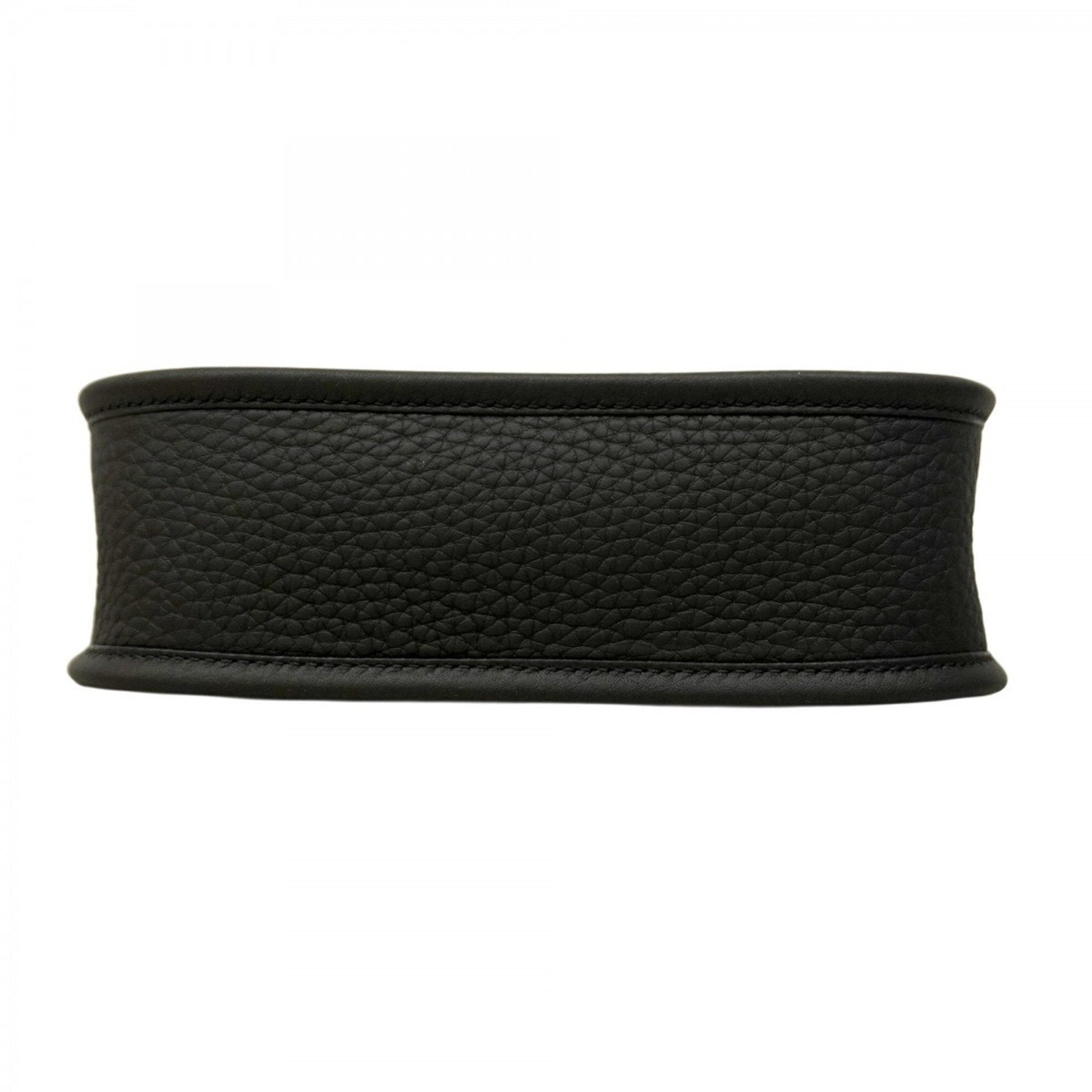 Hermes Taurillon Clemence Shoulder Bag Leather Black Mini