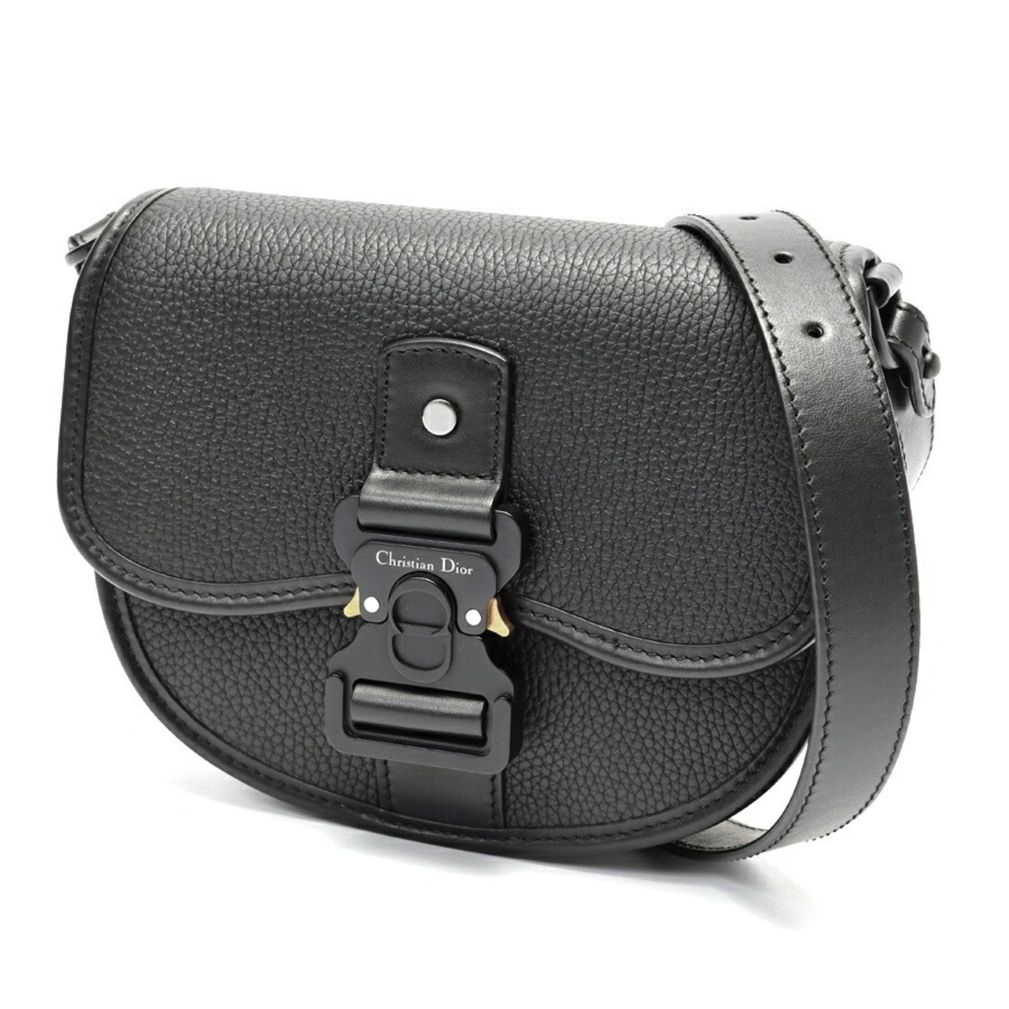 Dior Handbag Christian Shoulder Bag Leather Black