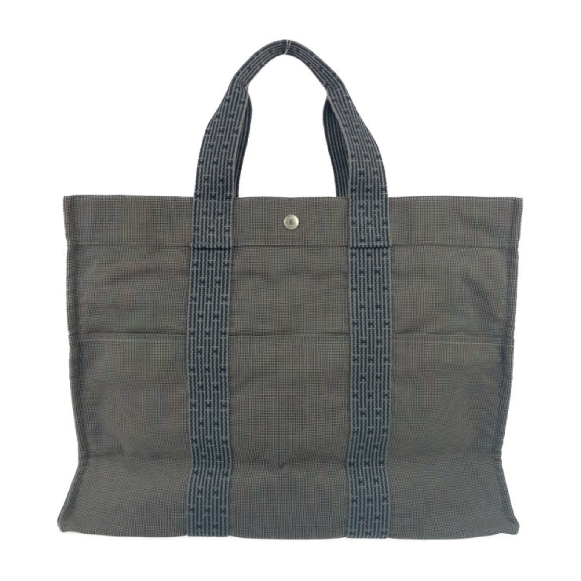 Hermes Her Line Handbag Tote Bag Canvas Gray Tote Bag 8