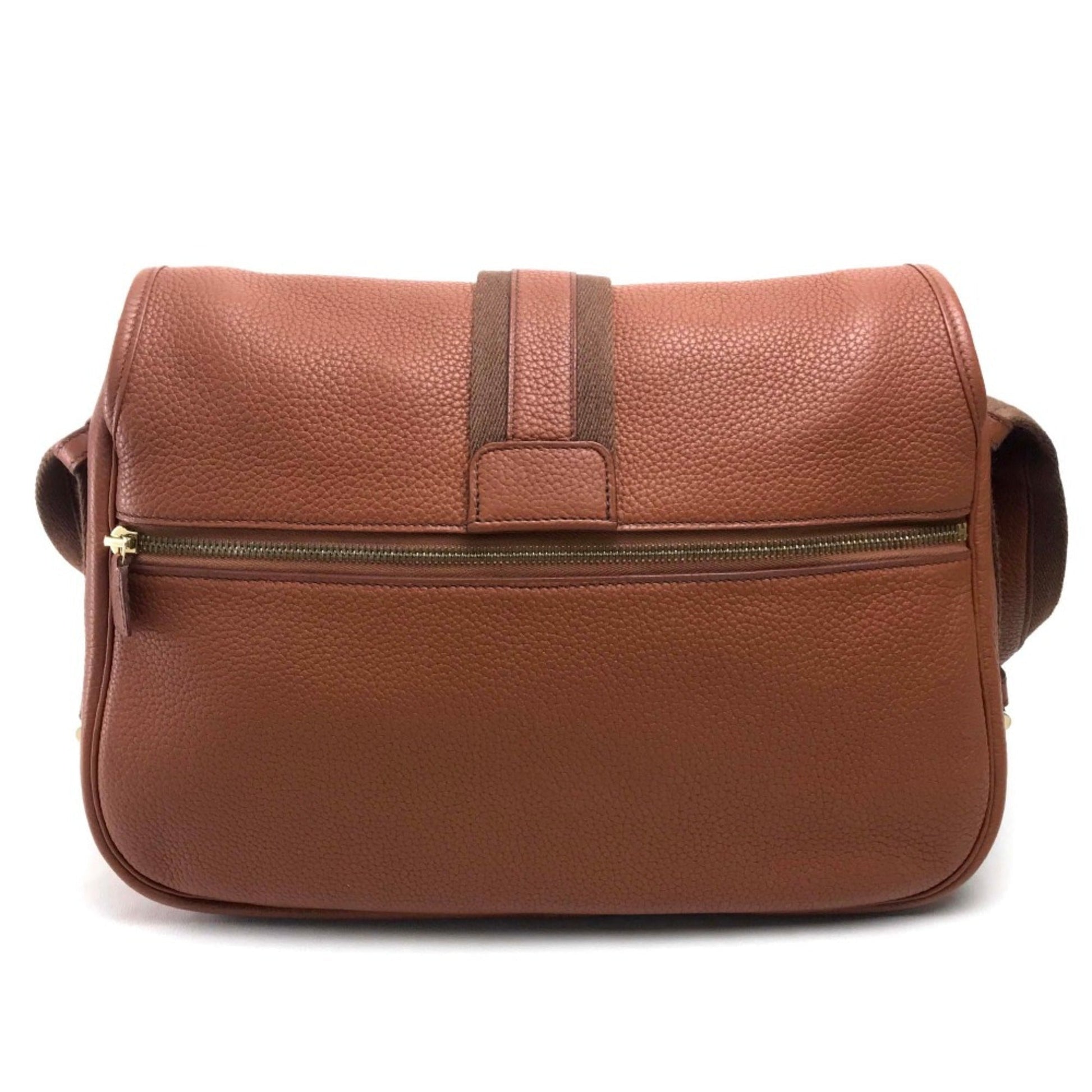Hermes Shoulder Bag Leather Brown Shoulder Bag 5