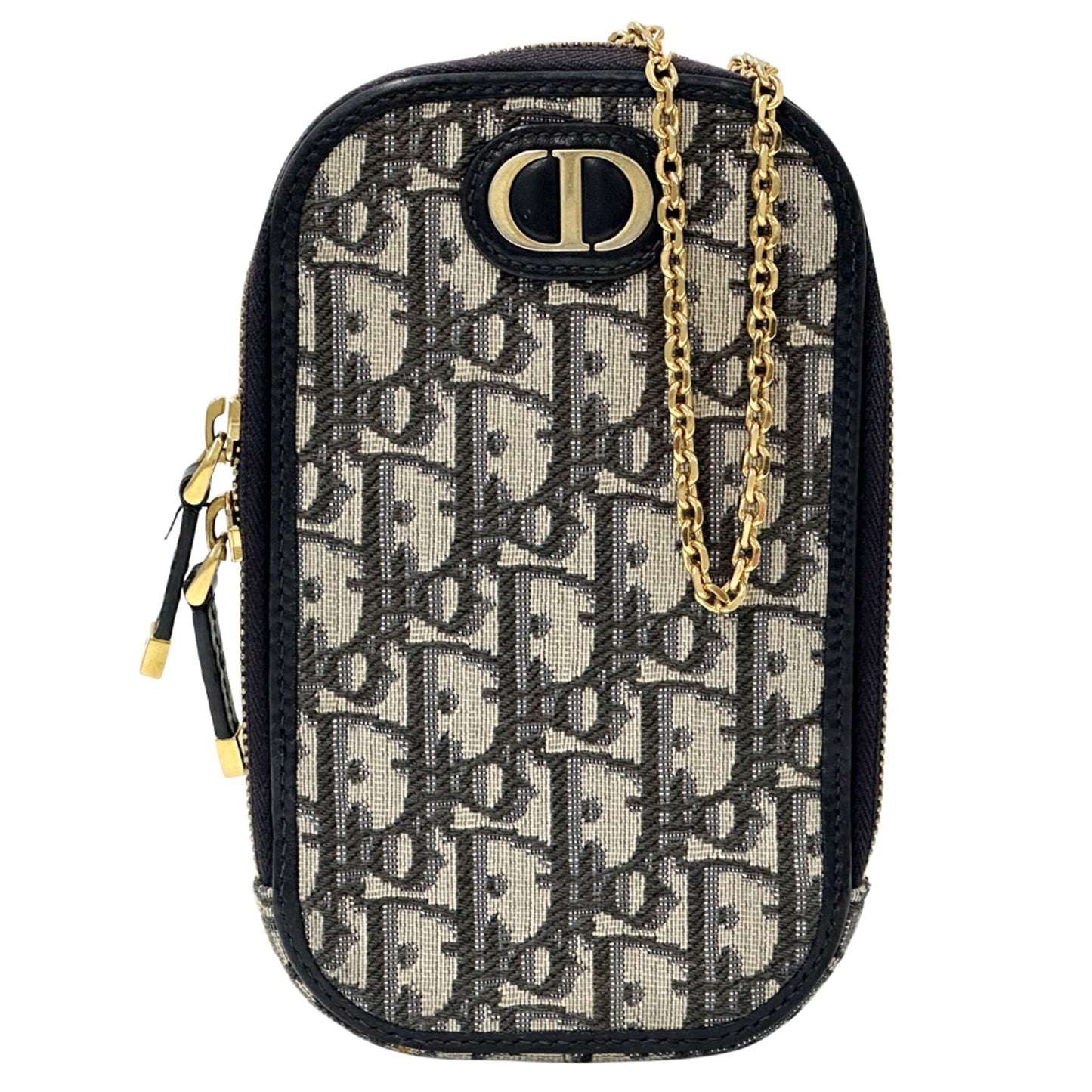 Dior Handbag Christian Jacquard Shoulder Bag Beige Navy Multicolor