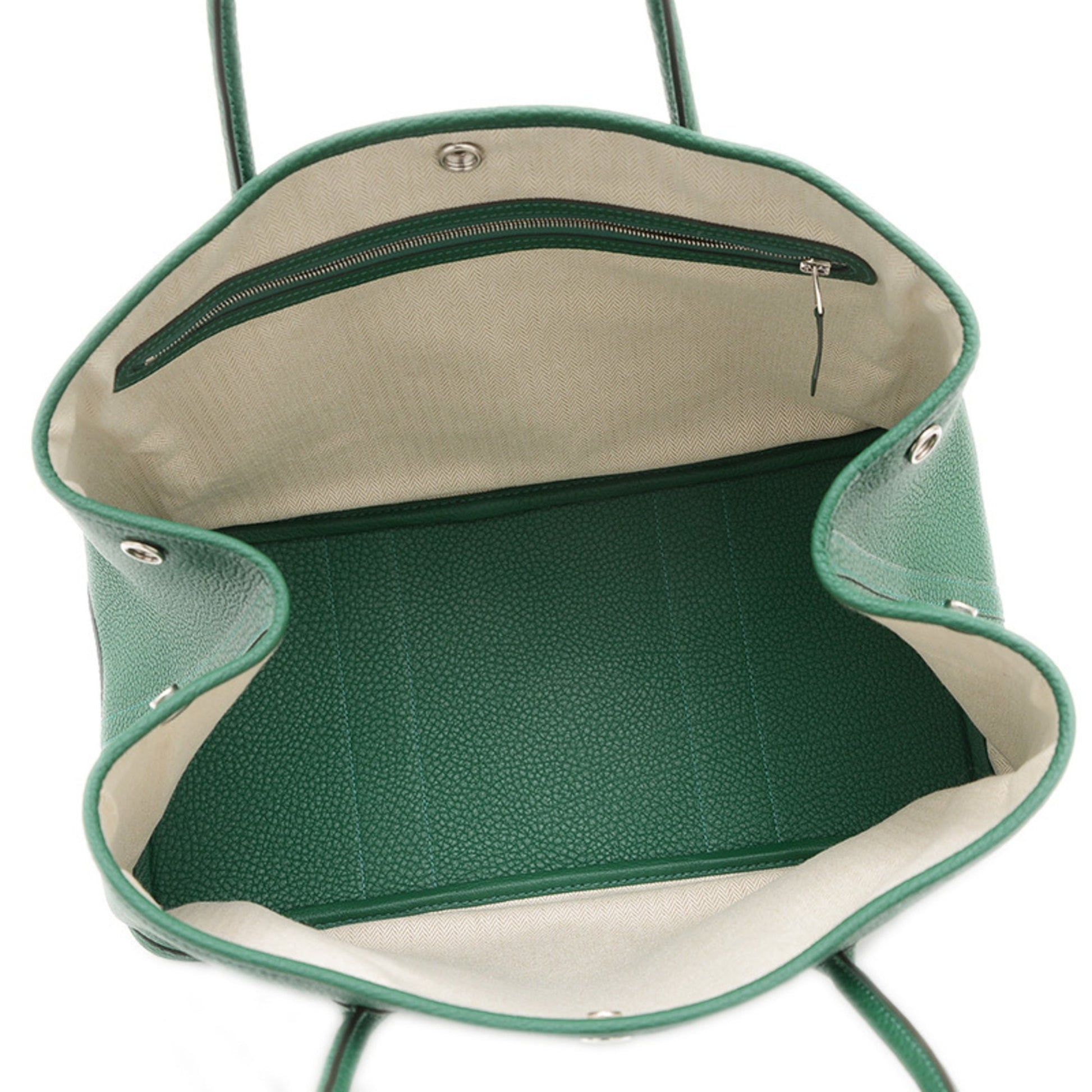 Hermes Negonda Tote Bag Leather Green