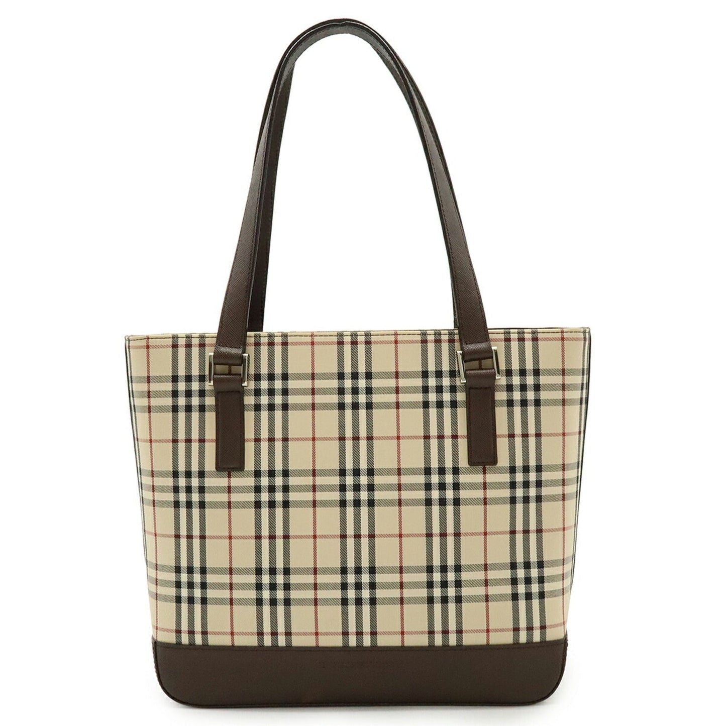 Burberry Bordeaux Dark Shoulder Bag Tote Bag Leather Canvas Black