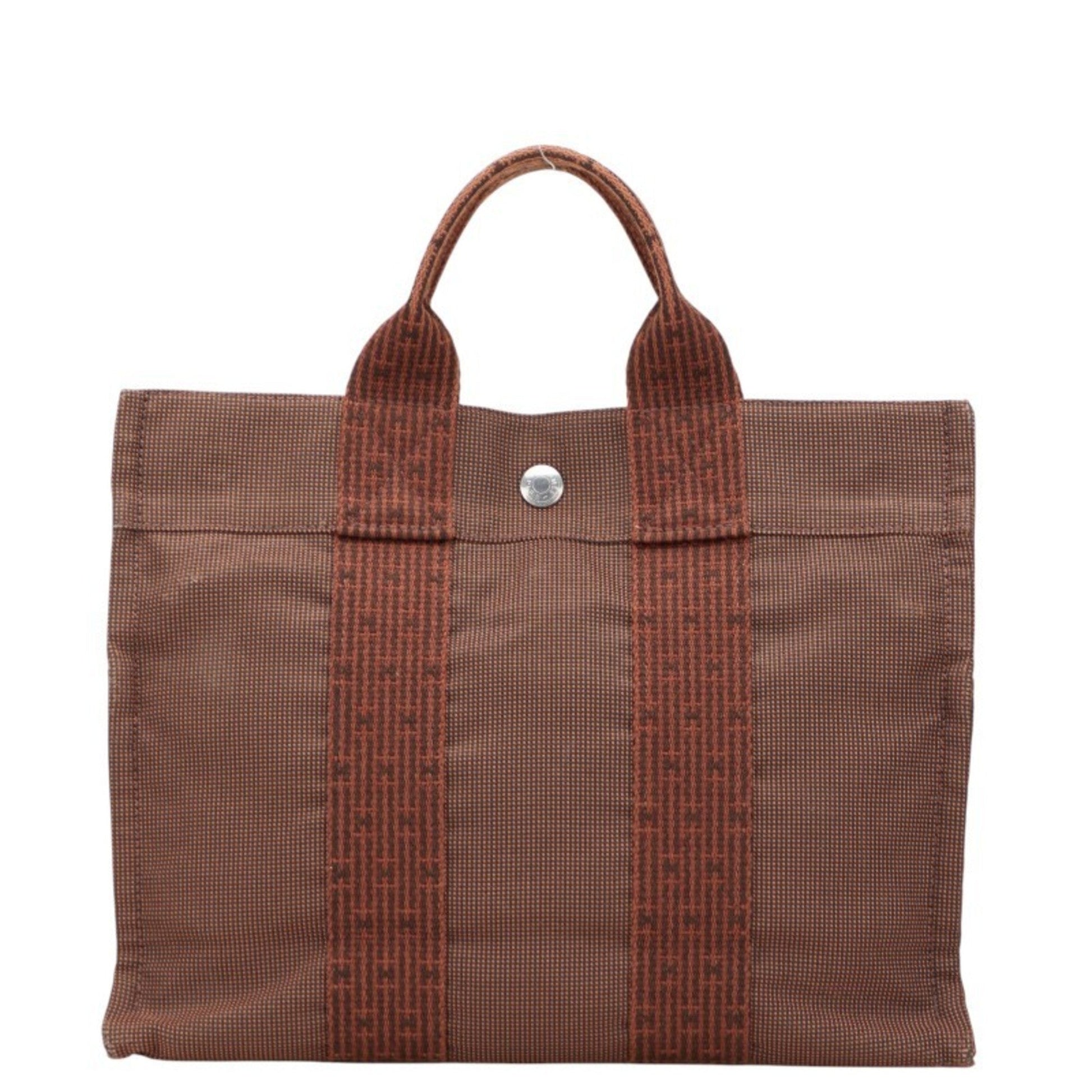 Hermes Her Line Handbag Tote Bag Canvas Brown