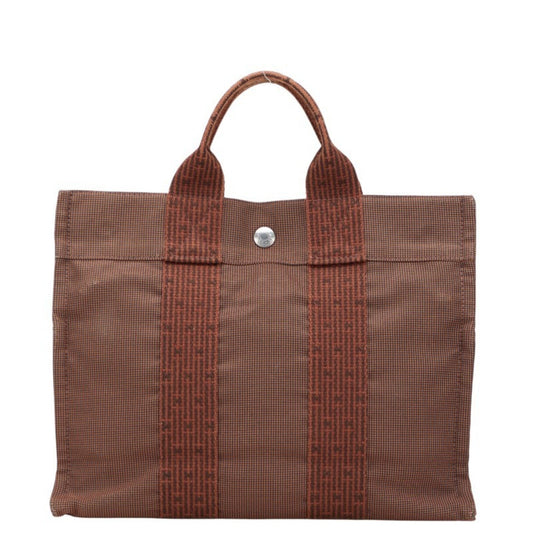 Hermes Her Line Handbag Tote Bag Canvas Brown