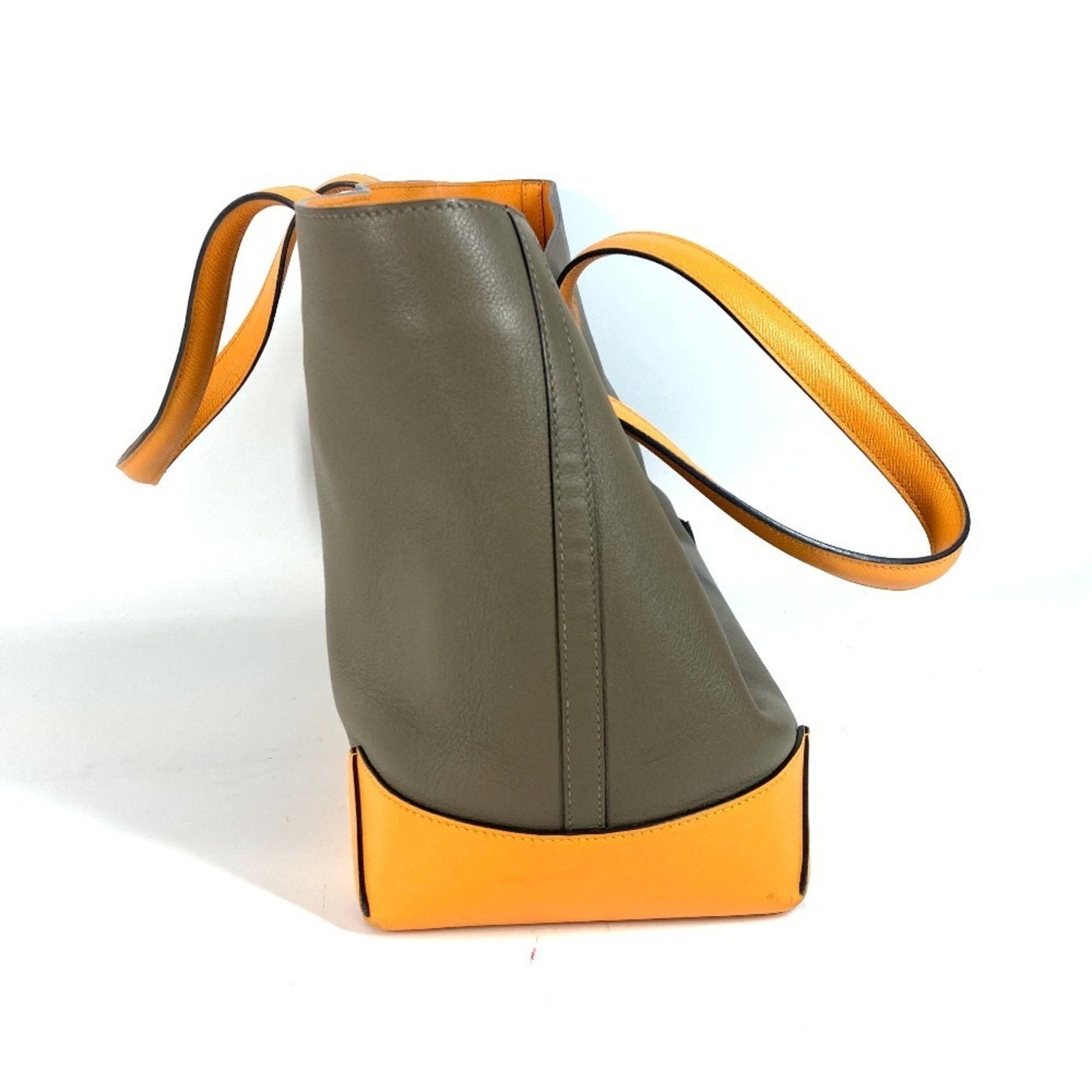 Hermes Grayish Epsom Evercalf Shoulder Bag Tote Bag Leather Yellow