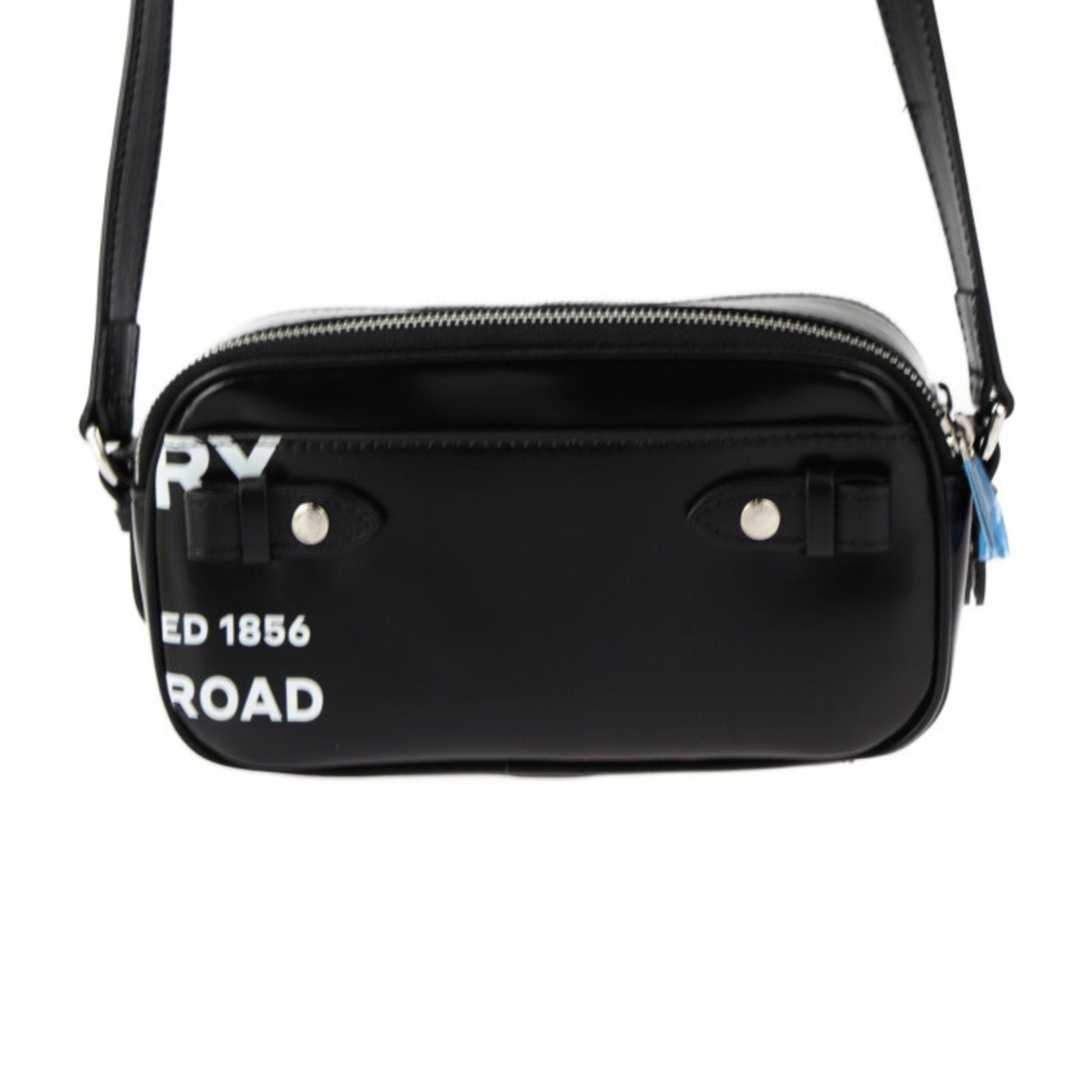 Burberry Coated Pochette Pouch Shoulder Bag Leather Canvas Black