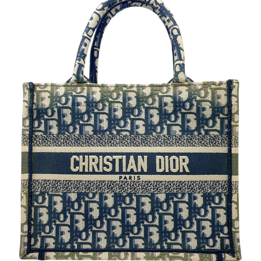 Dior Handbag Christian Khaki Tote Bag Canvas Pink Navy
