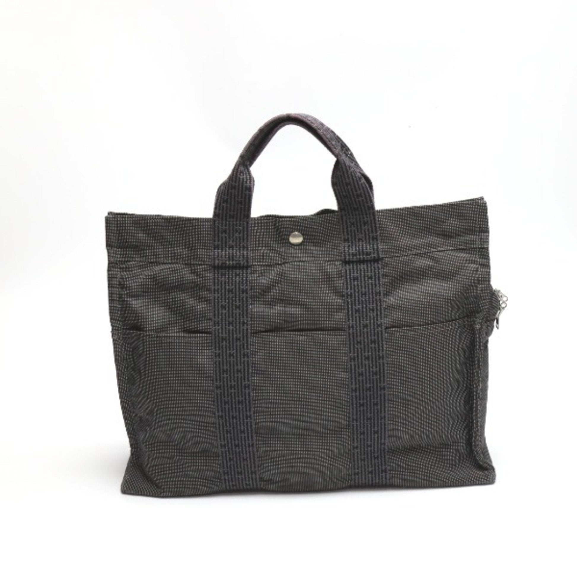 Hermes Her Line Tote Bag Canvas Gray Tote Bag 27