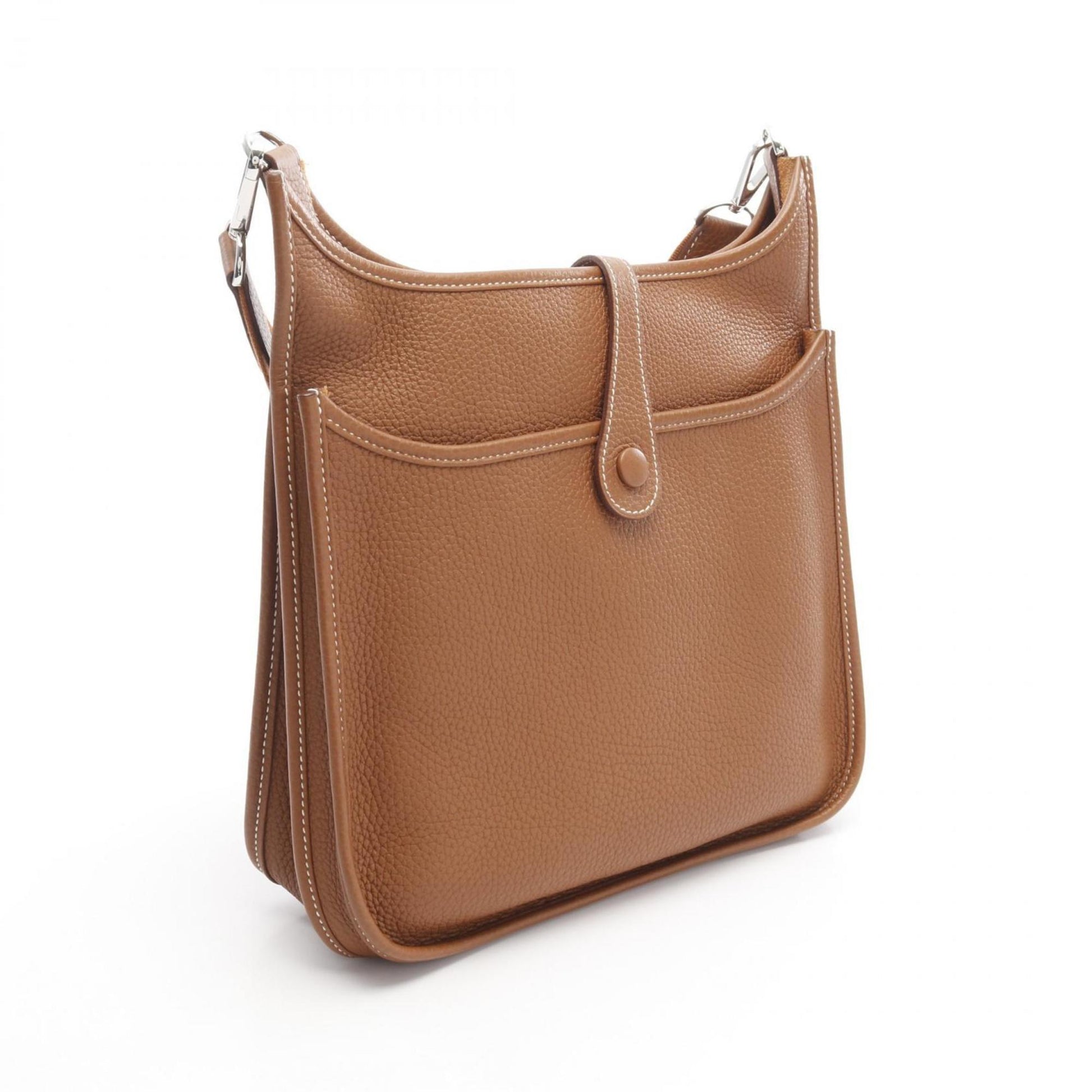 Hermes Taurillon Clemence Shoulder Bag Leather Brown Shoulder Bag 22