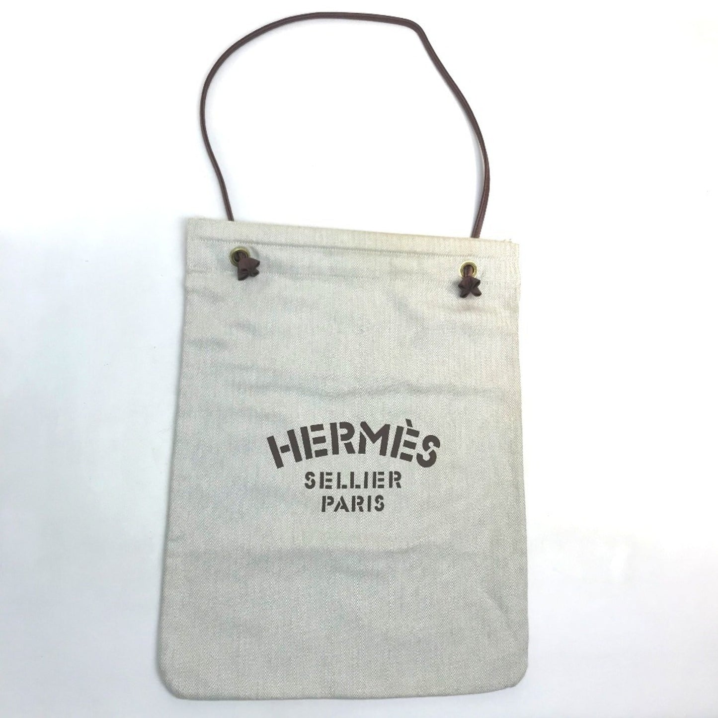 Hermes Natural Shoulder Bag Tote Bag Canvas