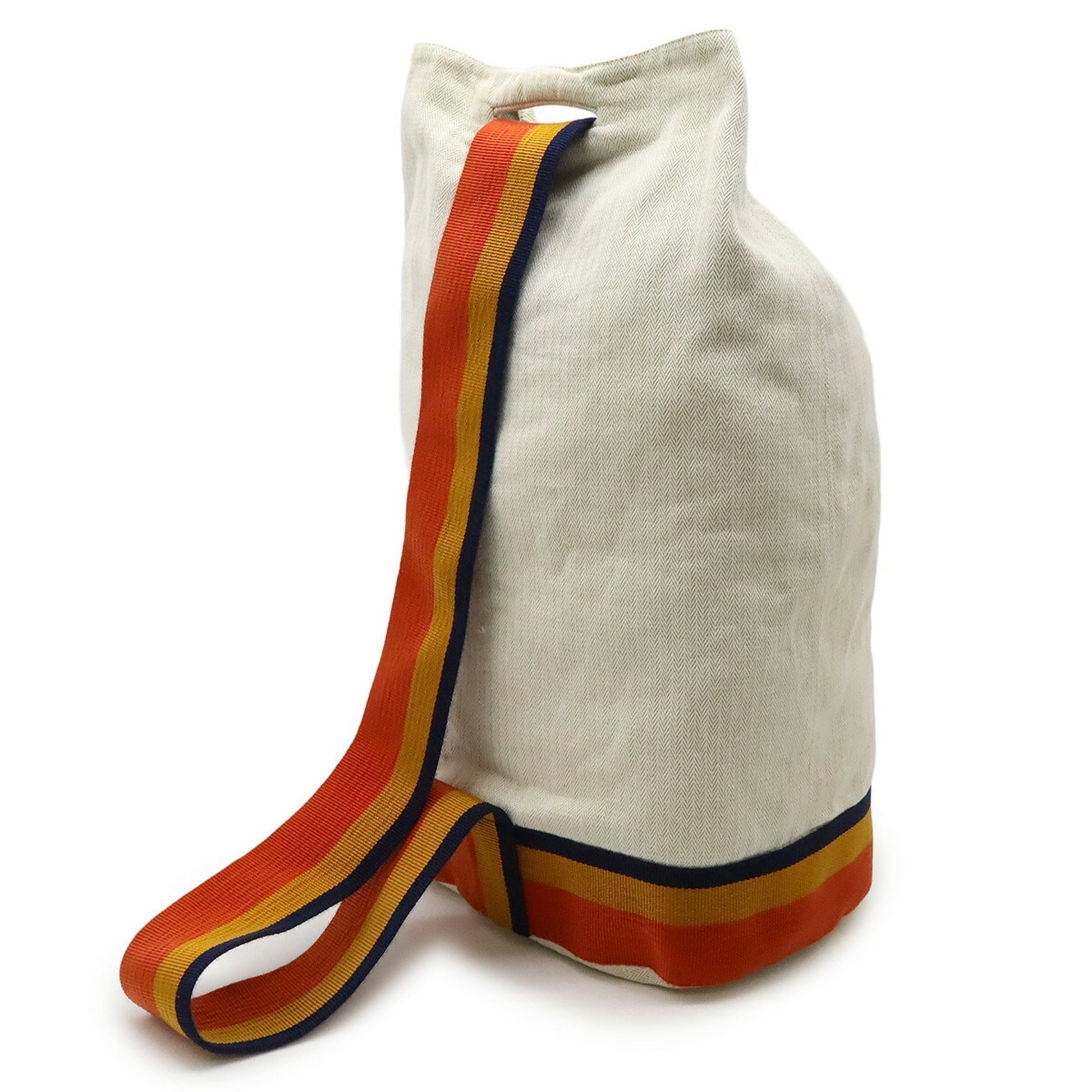 Hermes Natural Shoulder Bag Sling Bag Canvas Yellow Orange