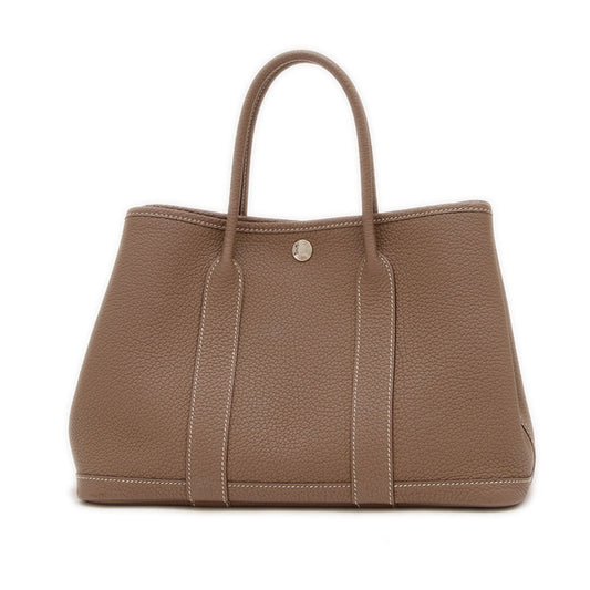 Hermes Garden Etoupe Negonda Tote Bag Leather Gray