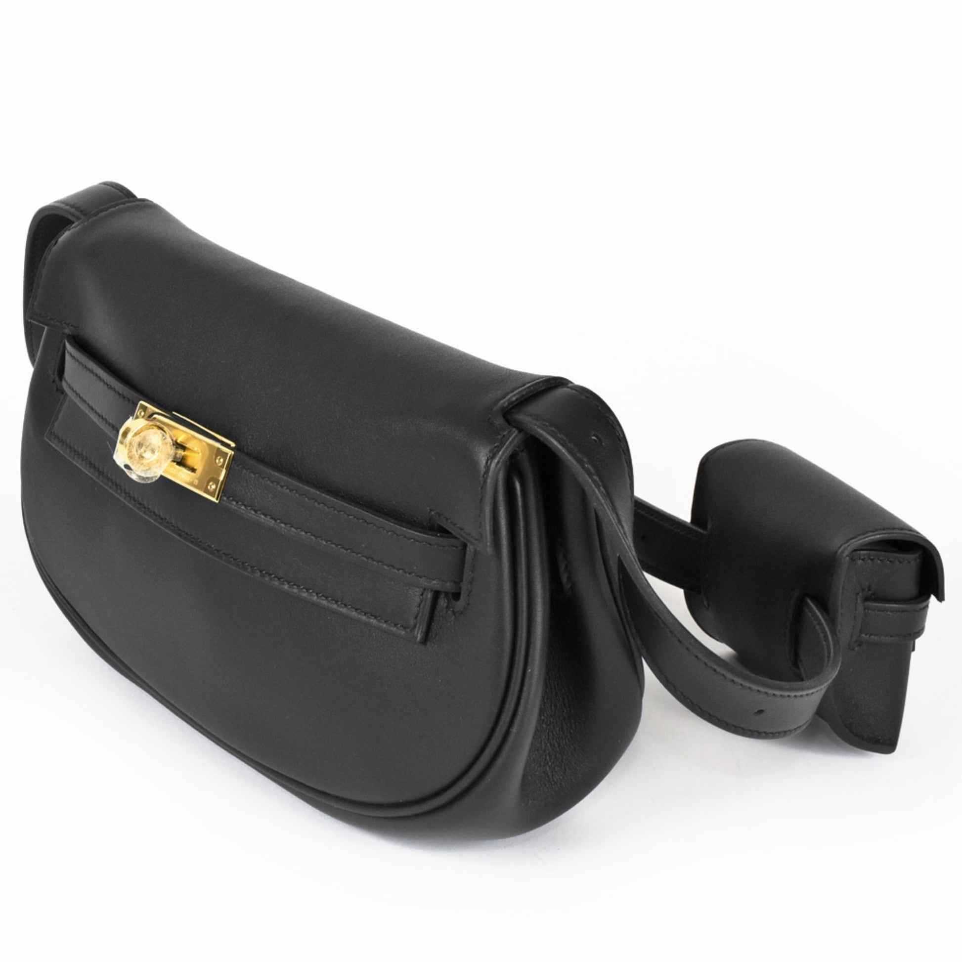 Hermes Kelly Swift Shoulder Bag Leather Black