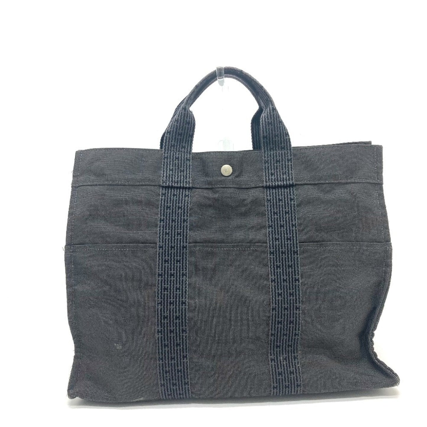 Hermes Handbag Tote Bag Canvas Gray Tote Bag 1