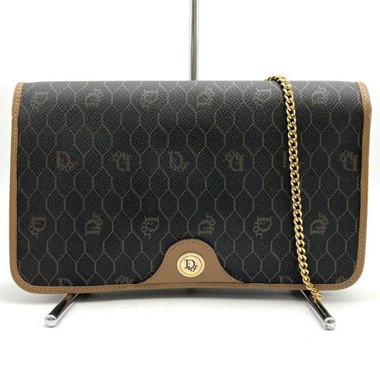 Dior Handbag Christian Pvc Shoulder Bag 2 Leather Brown