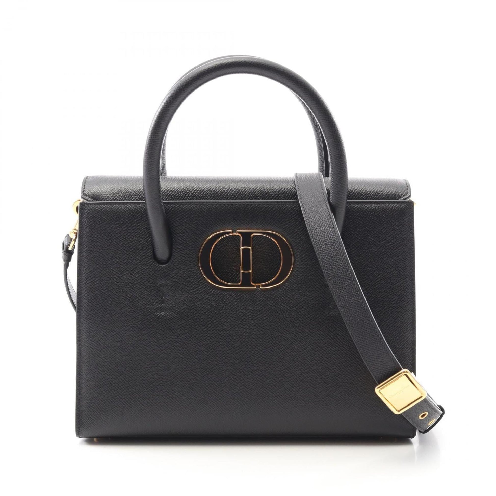 Dior Handbag Christian 7 Leather Black