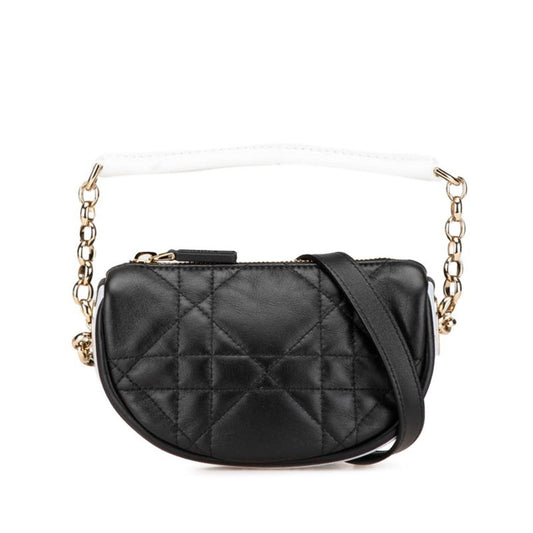 Dior Handbag Christian Shoulder Bag 3 Leather Black White