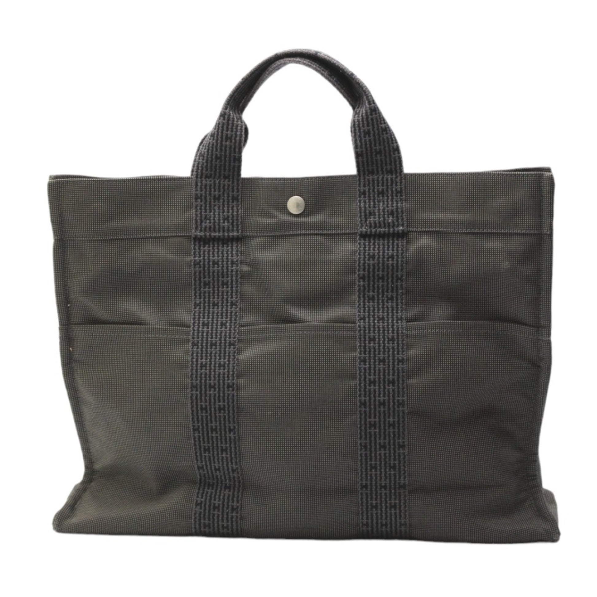 Hermes Her Line Tote Bag Canvas Gray Tote Bag 15