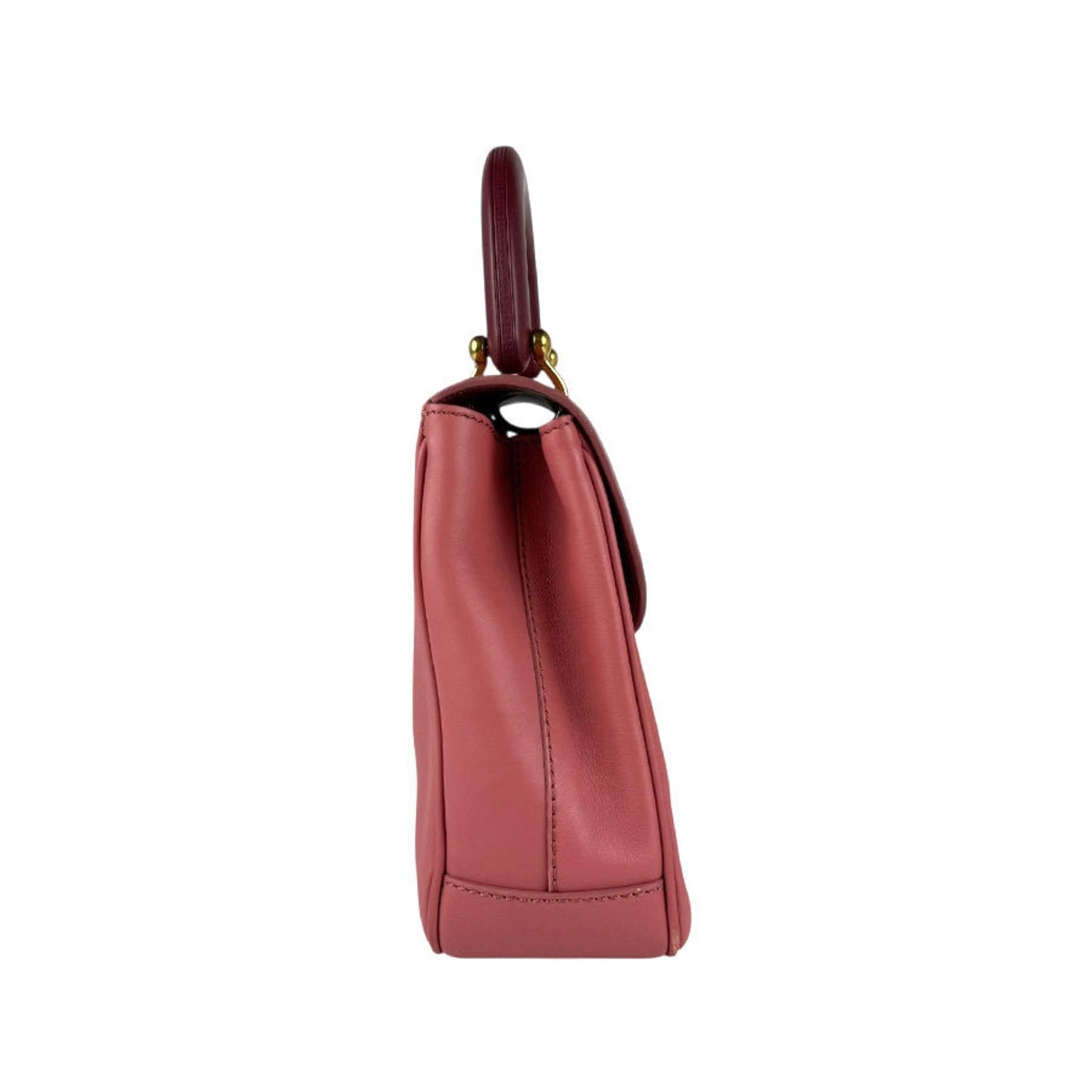 Burberry Burgundy Handbag Shoulder Bag Leather Pink