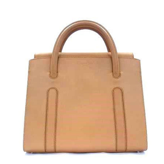 Dior Handbag Christian Shoulder Bag Tote Bag Leather Brown