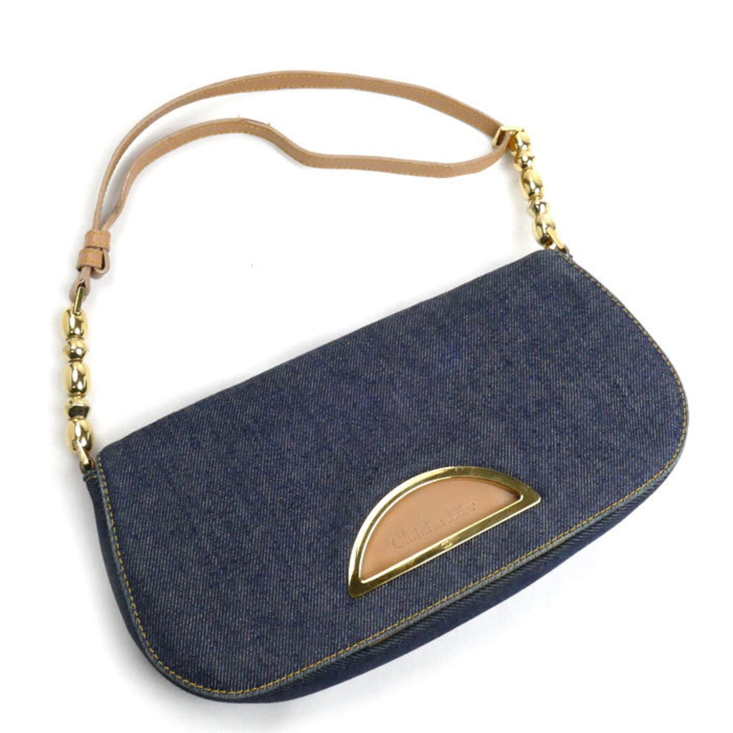 Dior Handbag Christian Shoulder Bag 2 Denim Blue