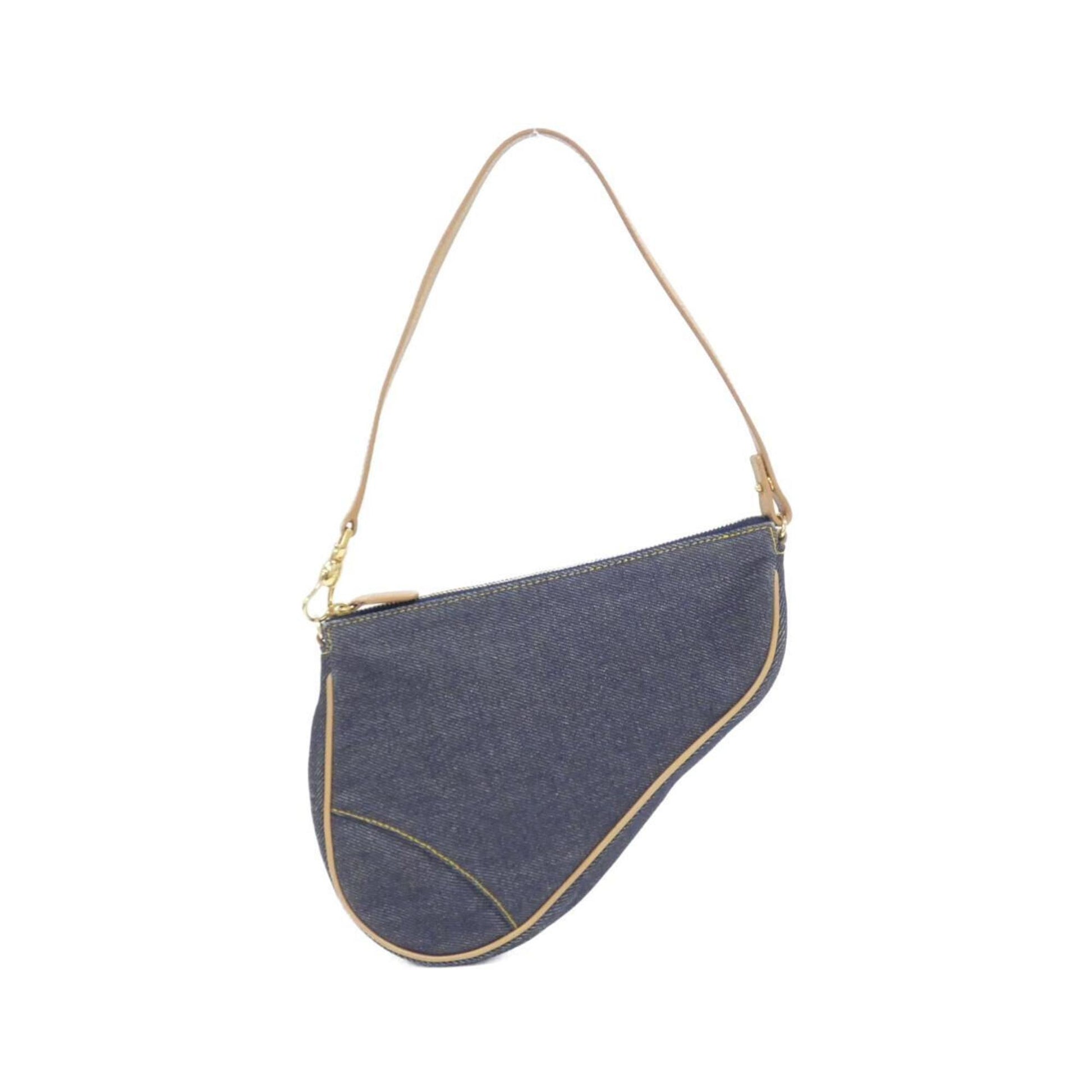 Dior Handbag Christian Shoulder Bag Denim Blue
