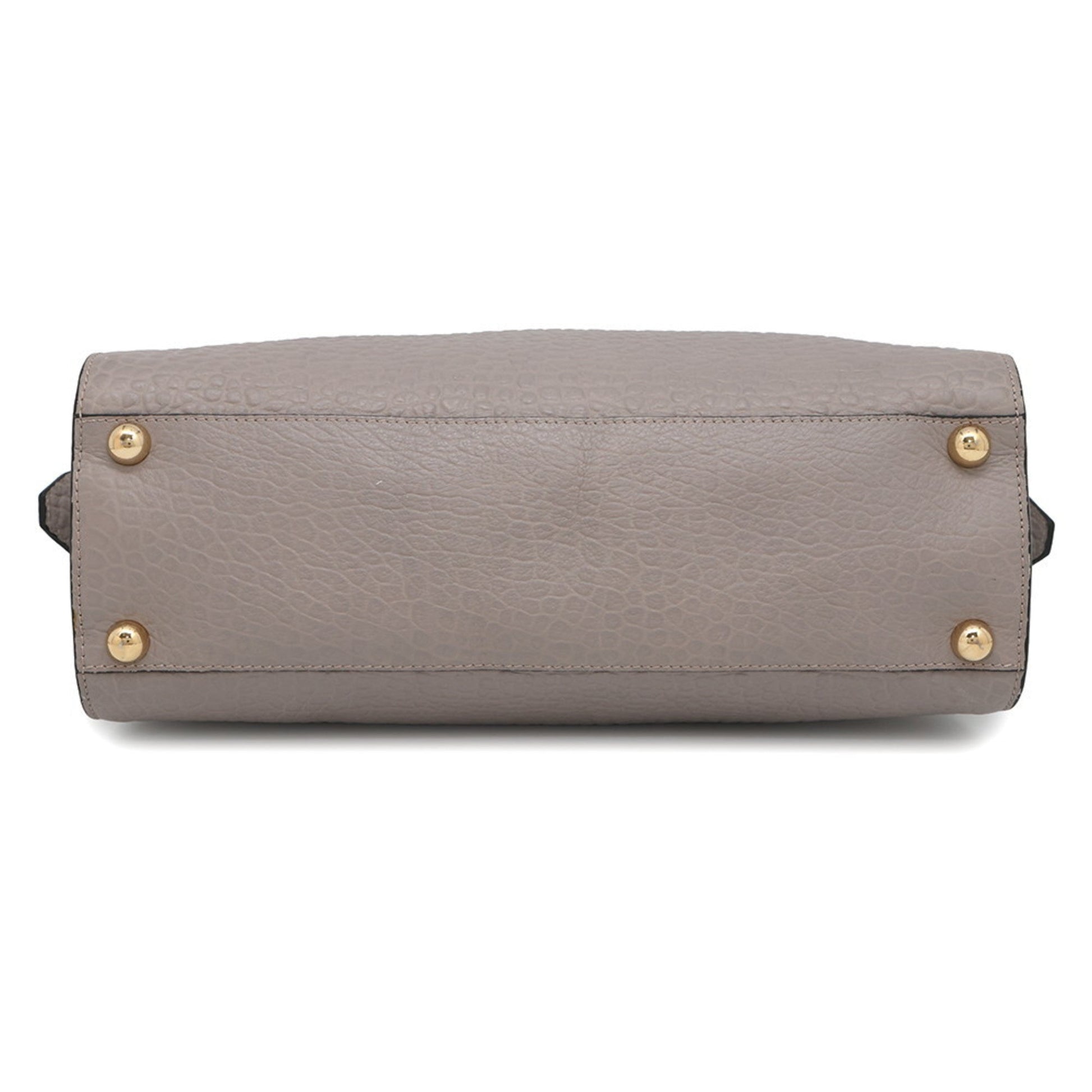 Burberry Handbag Shoulder Bag Leather Gray