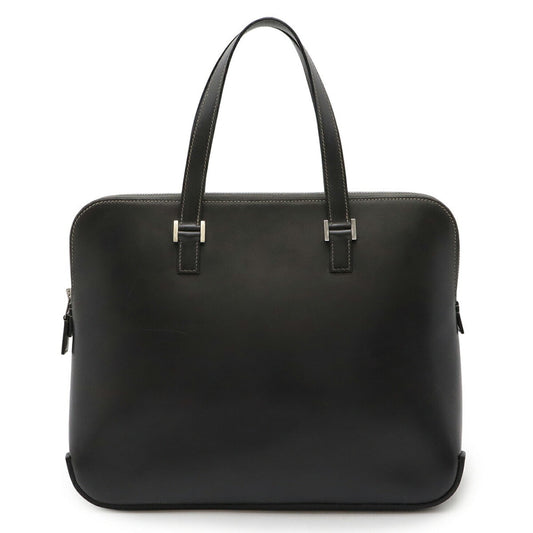 Hermes Dark Box Calf Handbag Tote Bag Leather Calf Leather Gray