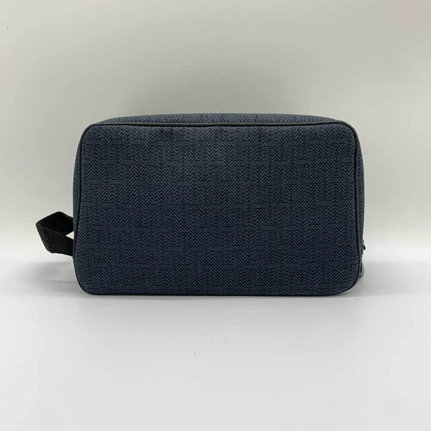 Hermes Toile Chevron Clutch Bag Pouch Navy