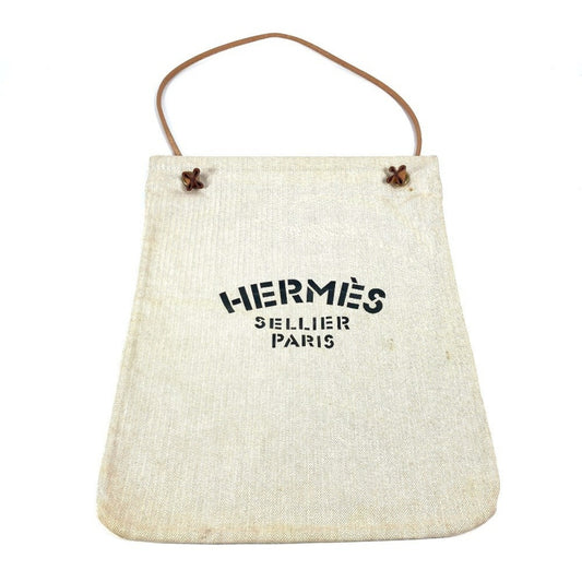 Hermes Natural Cotton Shoulder Bag White