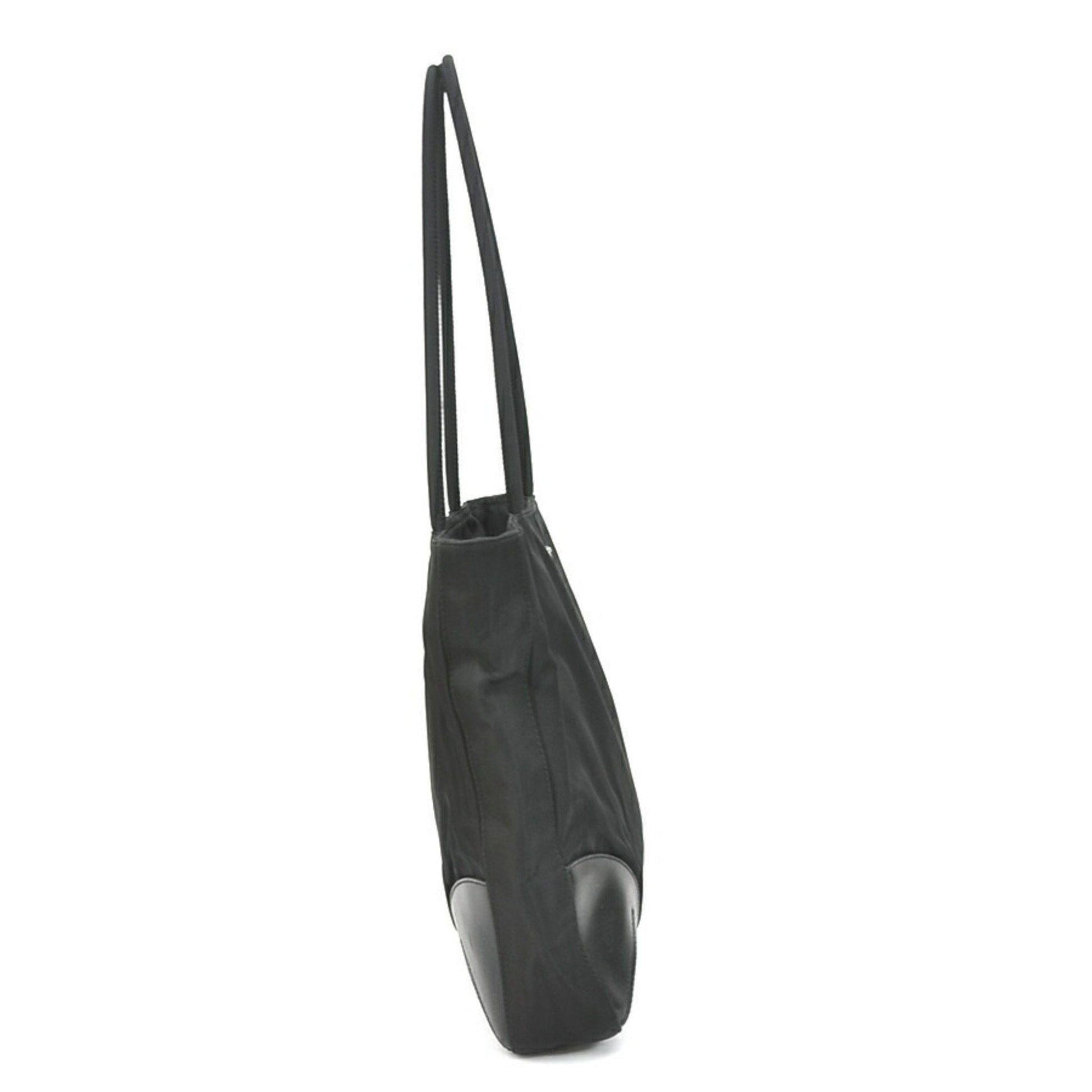 Prada Shoulder Bag Tote Unisex Leather Nylon Black