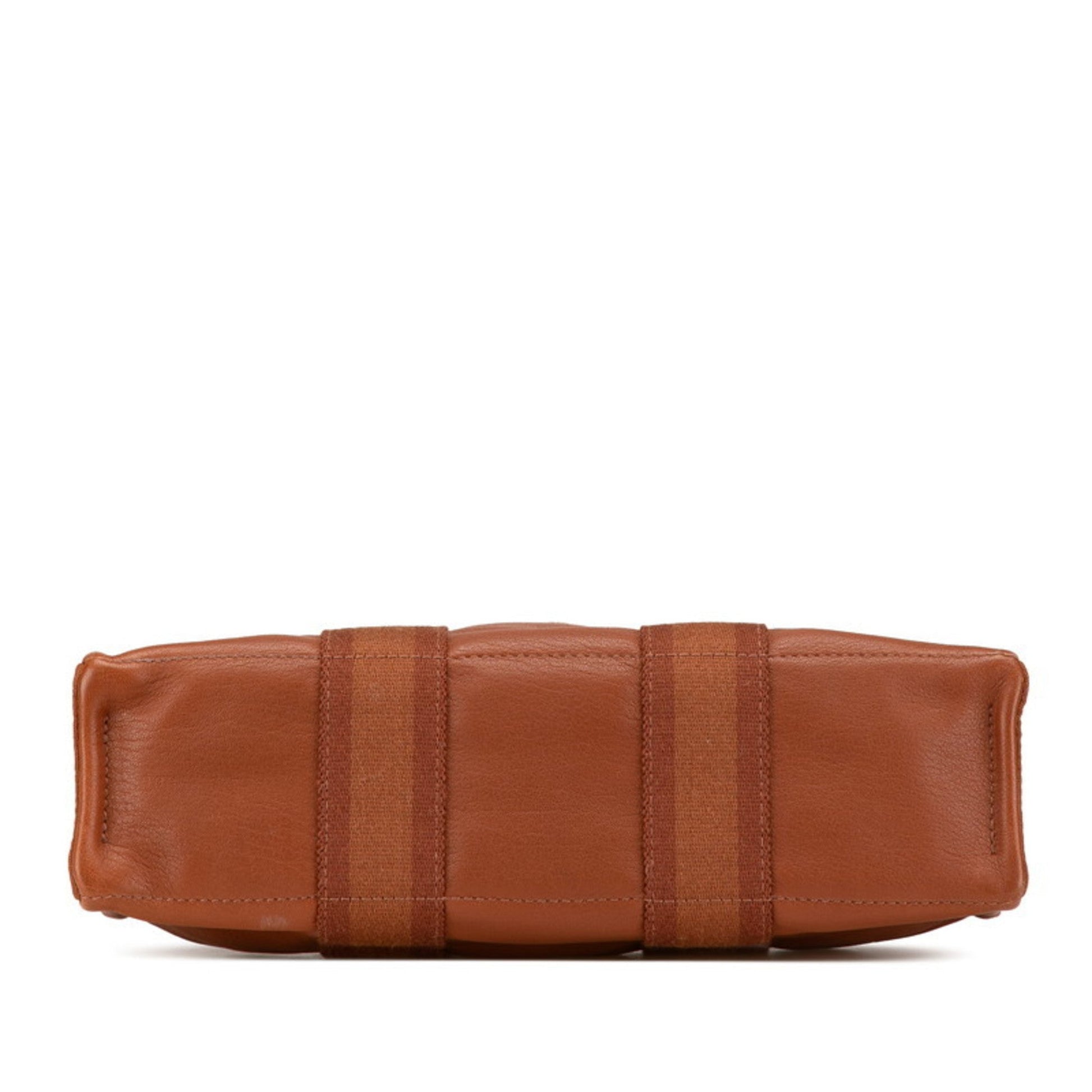Hermes Fourre Tout Tote Bag Leather Canvas Brown