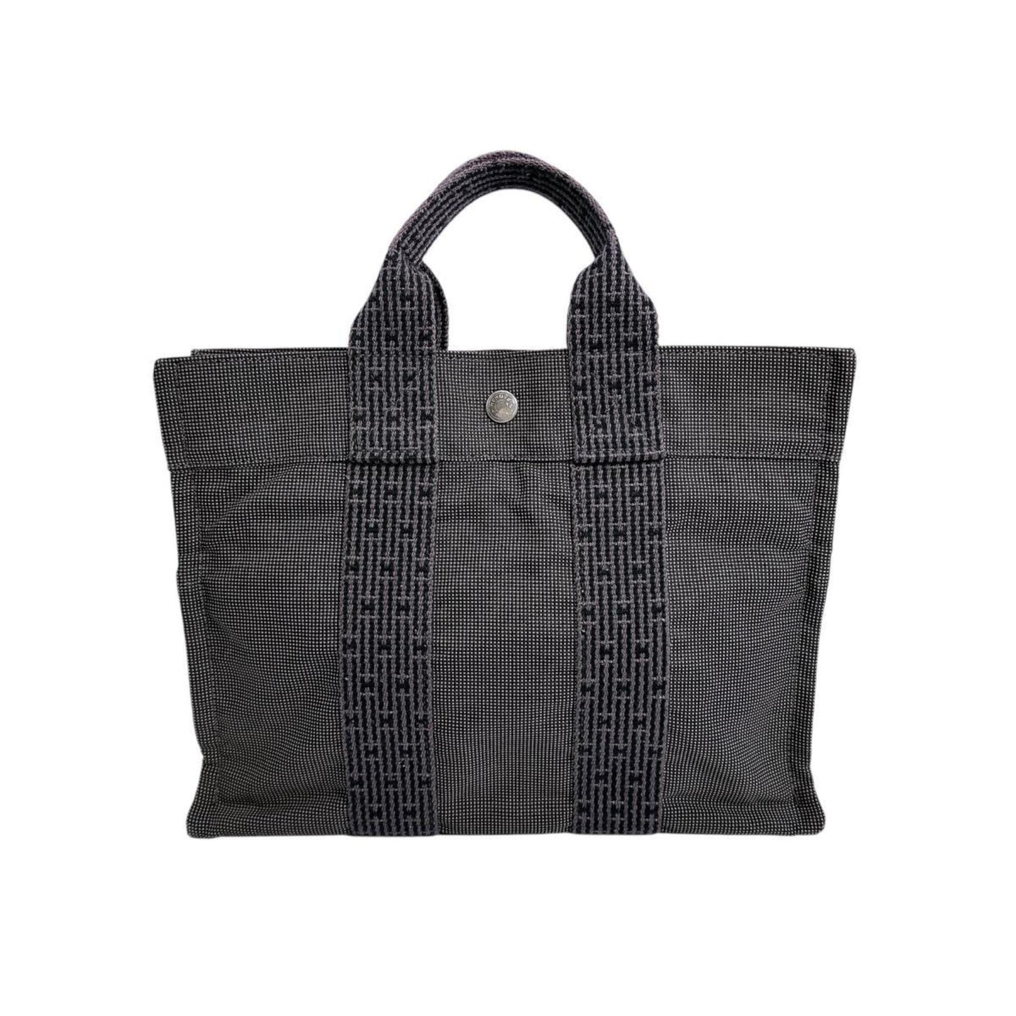 Hermes Her Line Tote Bag Canvas Gray Tote Bag 24