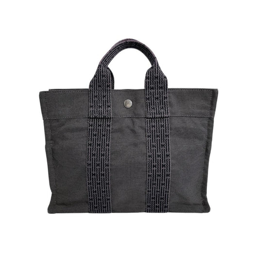Hermes Her Line Tote Bag Canvas Gray Tote Bag 24