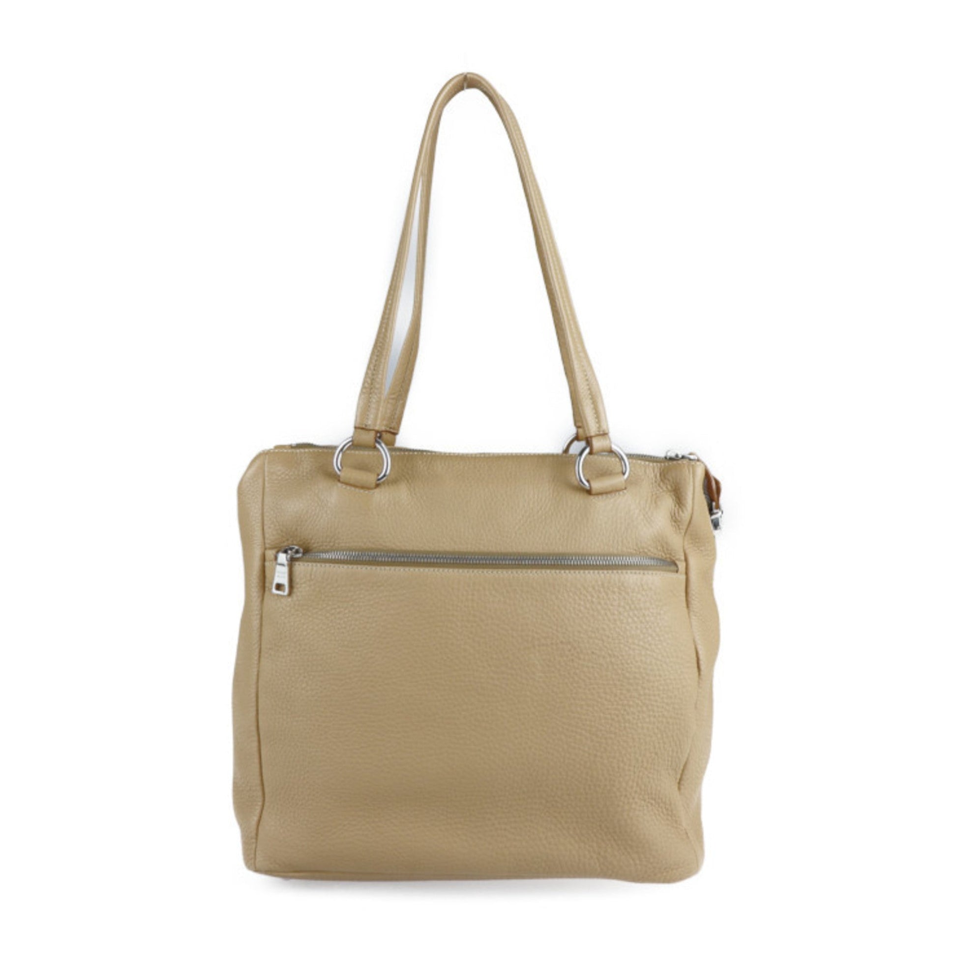 Prada Tote Bag Leather Beige