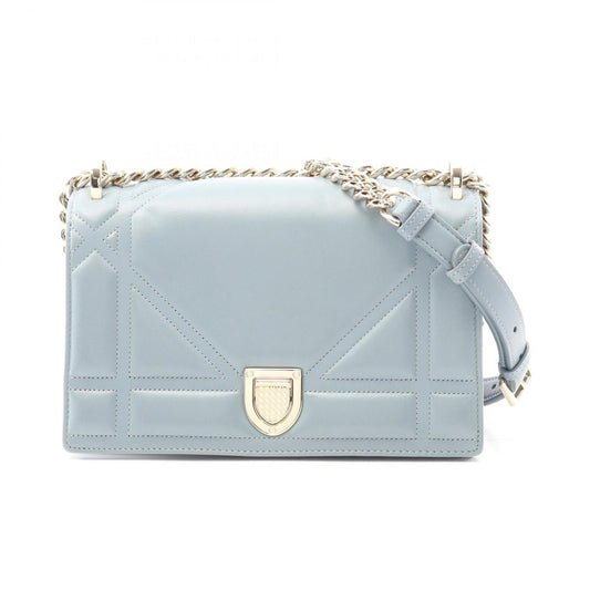 Dior Handbag Christian Shoulder Bag 3 Leather Blue