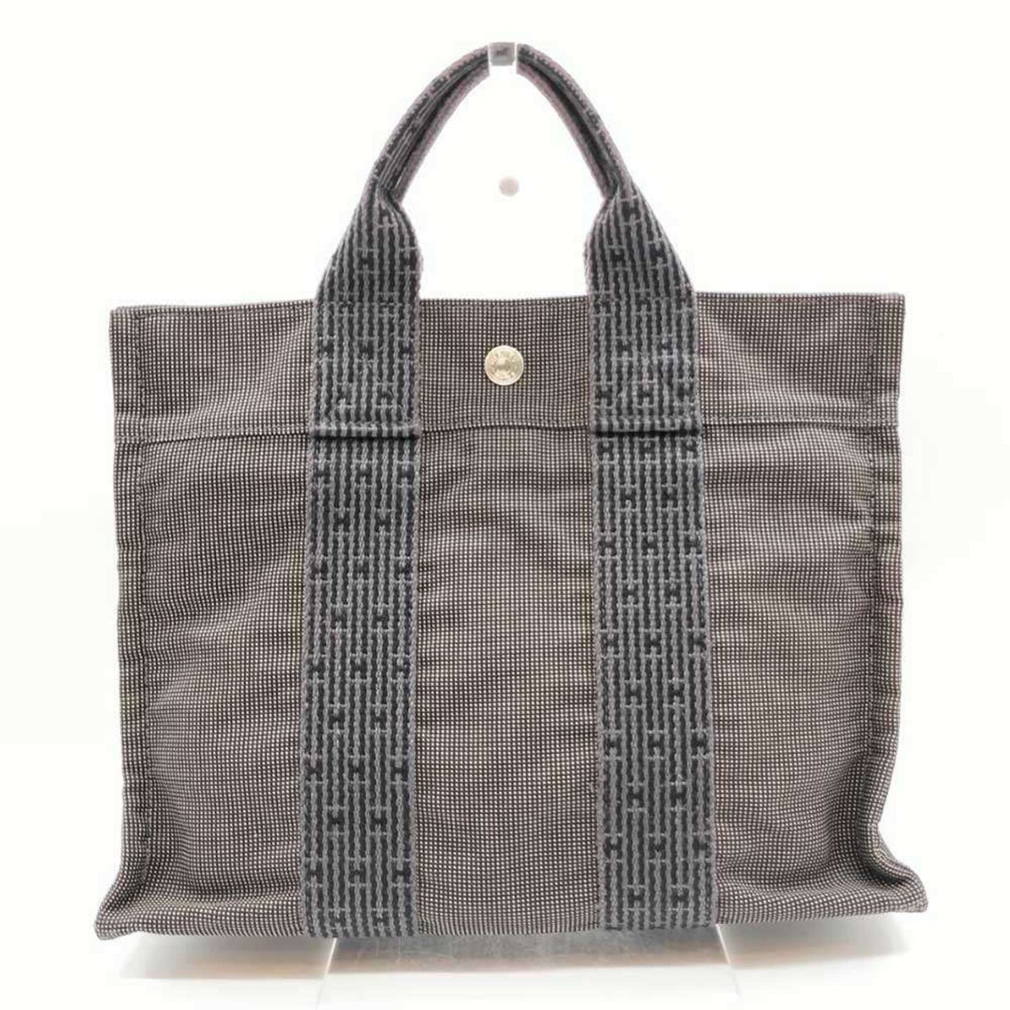 Hermes Her Line Handbag Tote Bag Canvas Gray Tote Bag 7