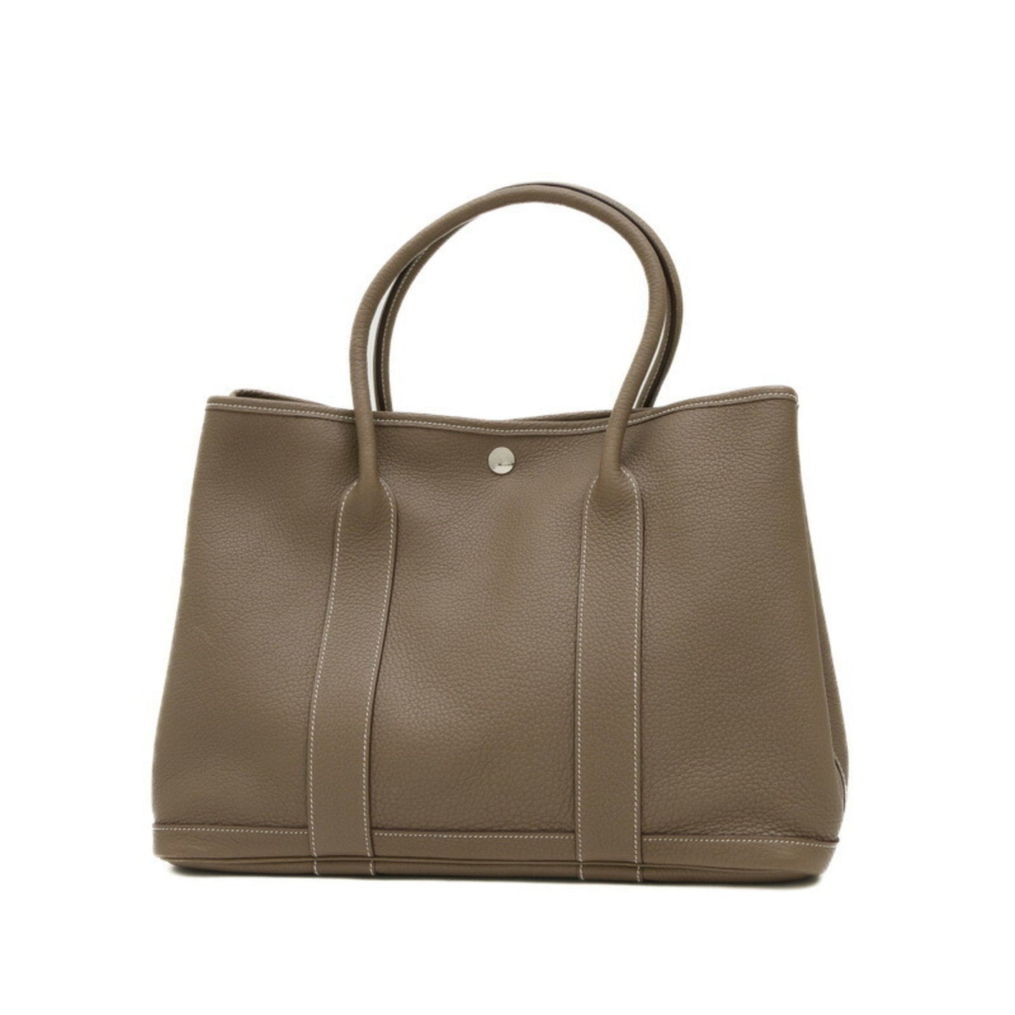 Hermes Etoupe Negonda Handbag Tote Bag Leather Gray