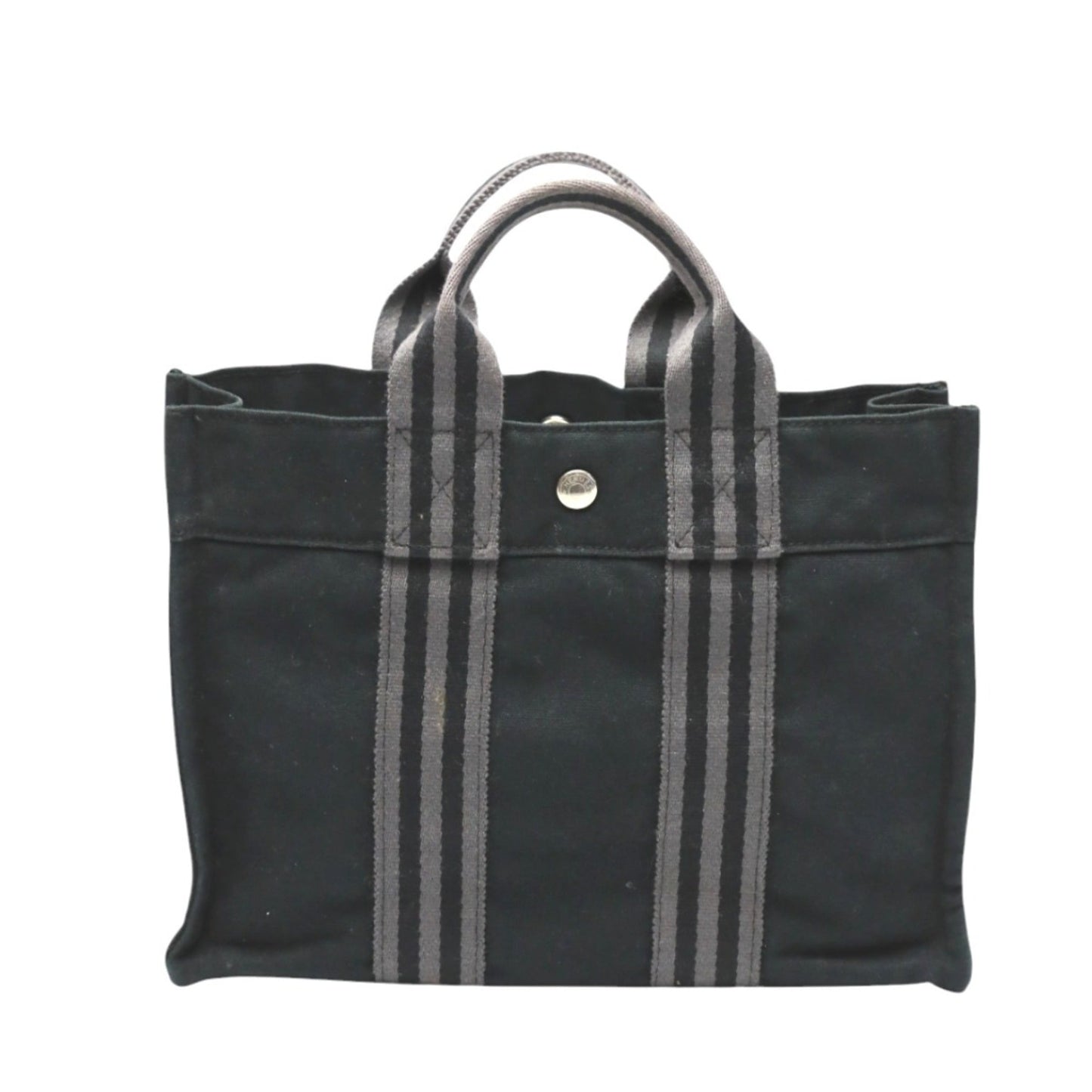 Hermes Her Line Tote Bag Canvas Gray Tote Bag 10