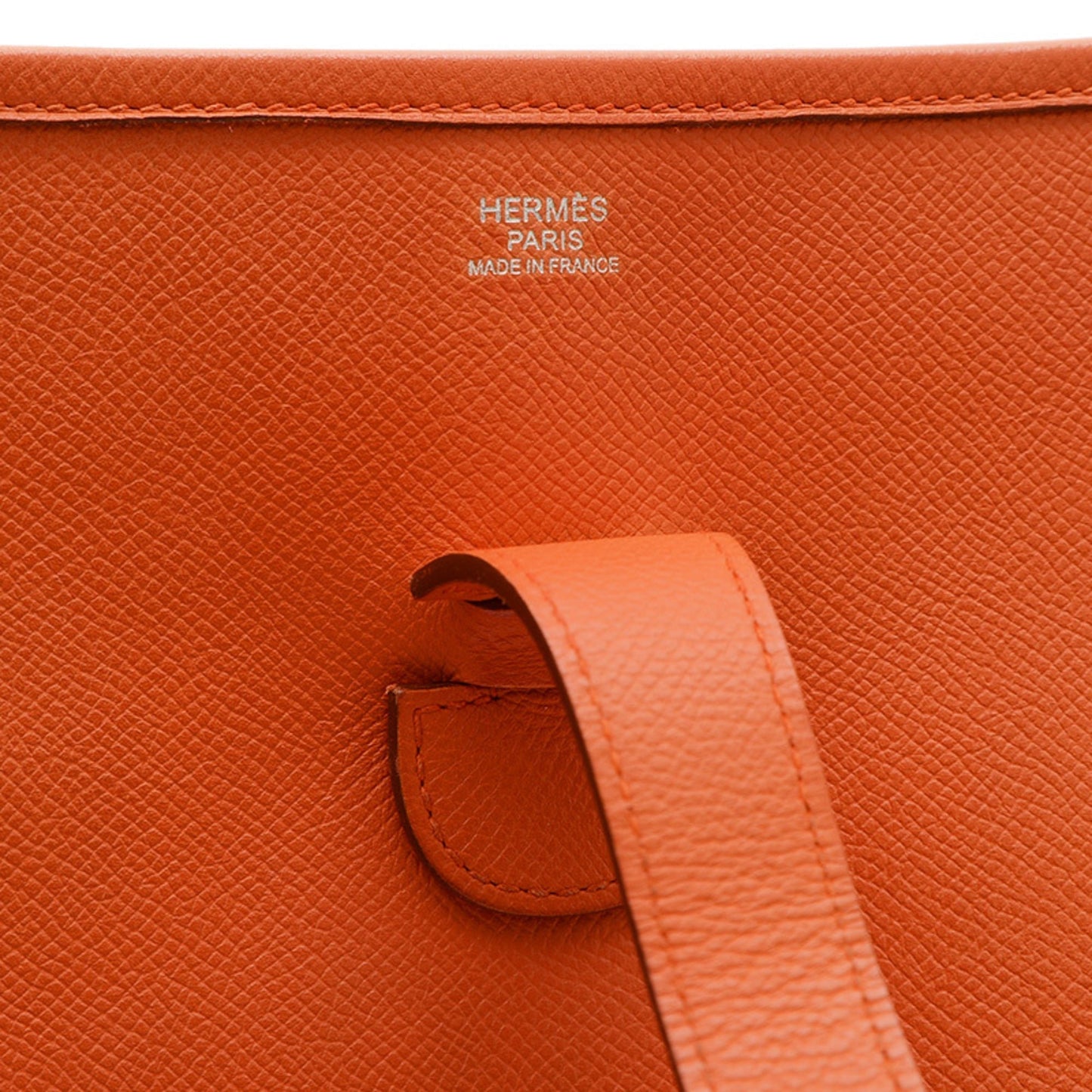 Hermes Epsom Shoulder Bag Leather Orange Shoulder Bag 4
