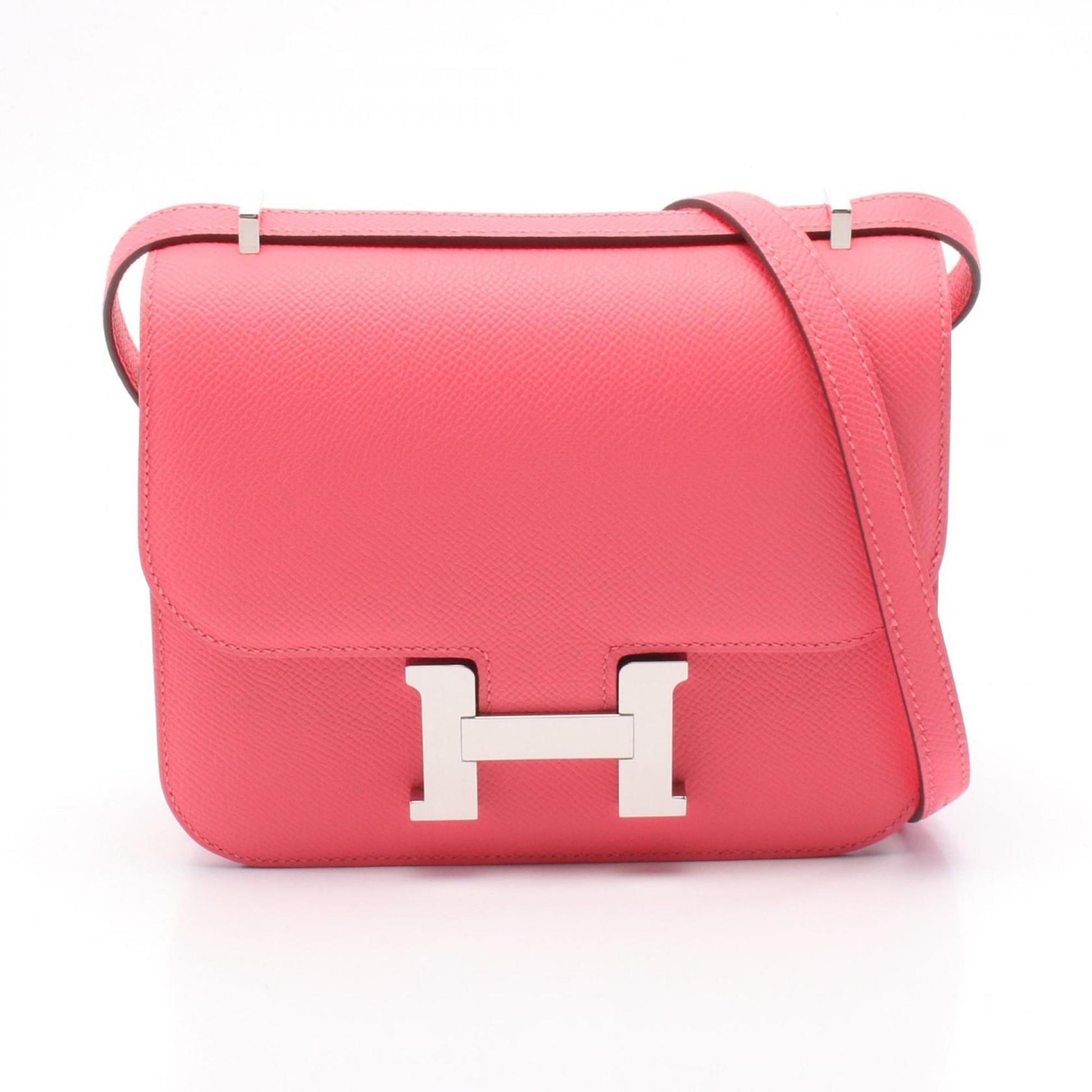 Hermes Constance Epsom Shoulder Bag Leather Pink
