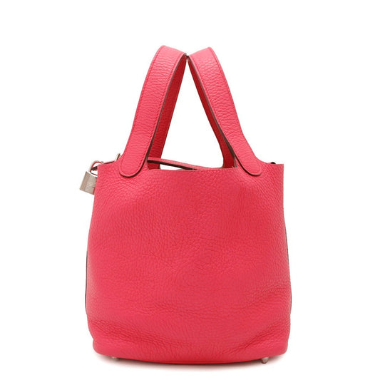 Hermes Kara Taurillon Clemence Handbag Tote Bag Leather Silver