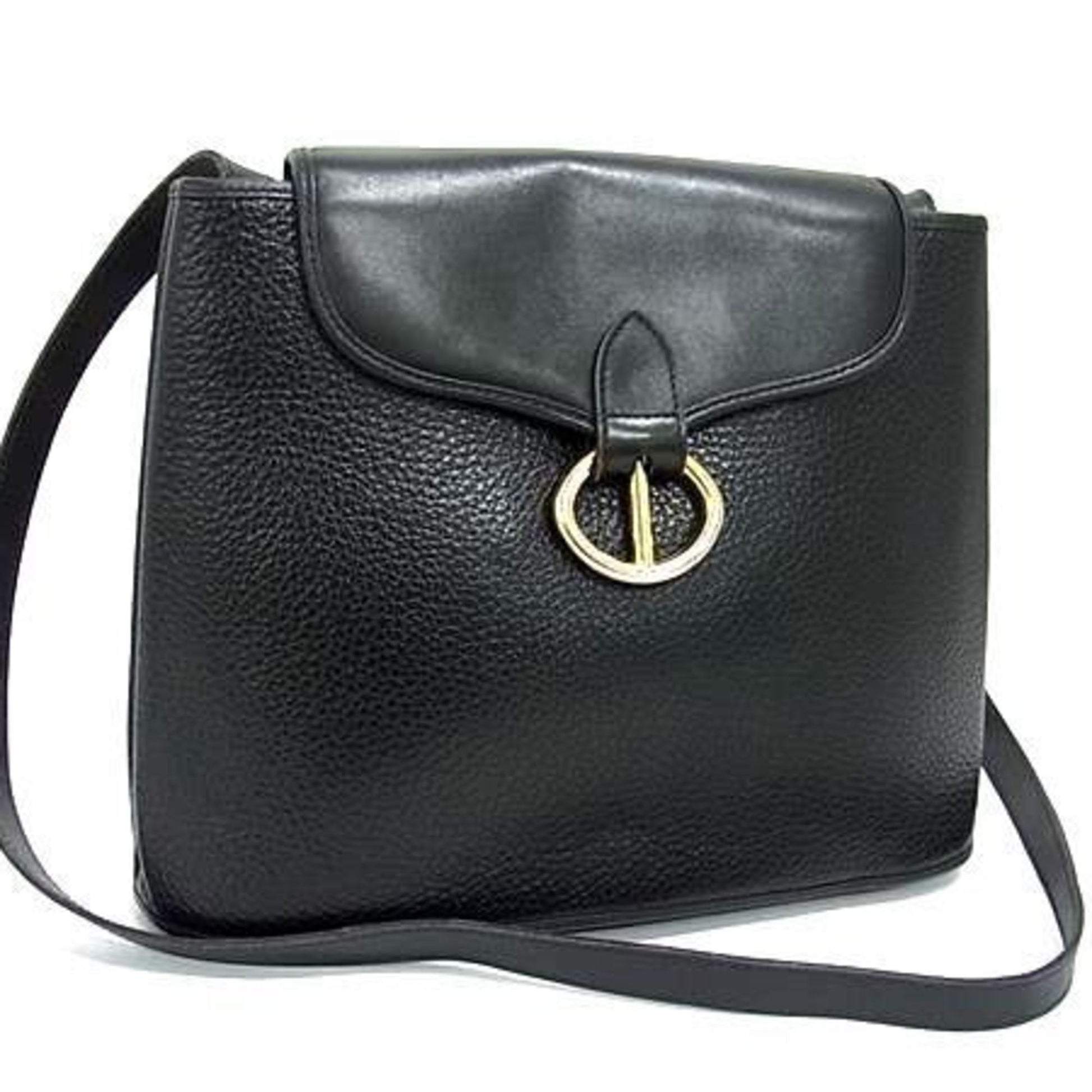 Dior Handbag Christian Shoulder Bag 8 Leather Black